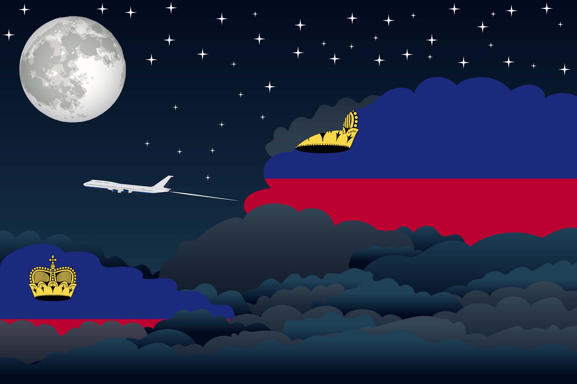Liechtenstein Night Clouds Blanket Throw image 2