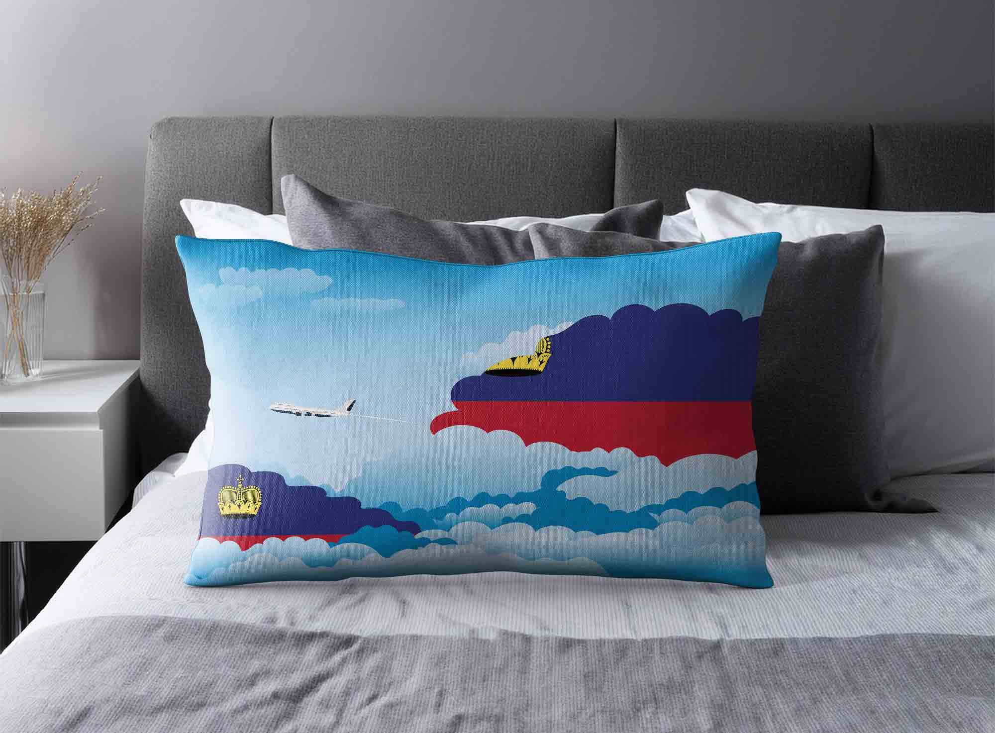 Liechtenstein World Airplane Day Clouds Square & Rectangle Pillow Cases | Aviation Sky Travel Decorative Throw Pillow Covers image 2