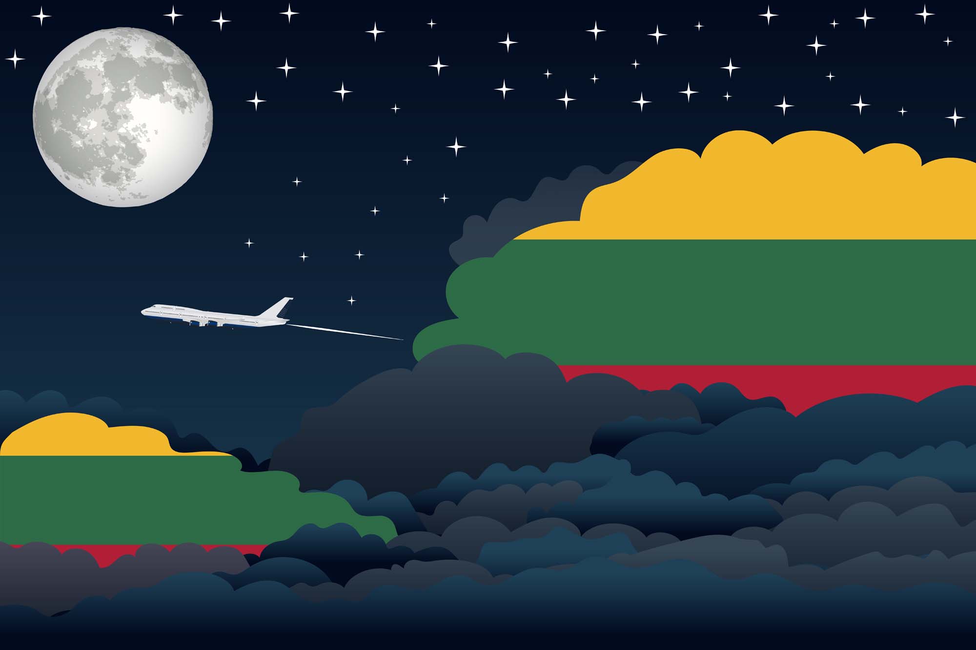Lithuania Night Clouds Blanket Throw image 2