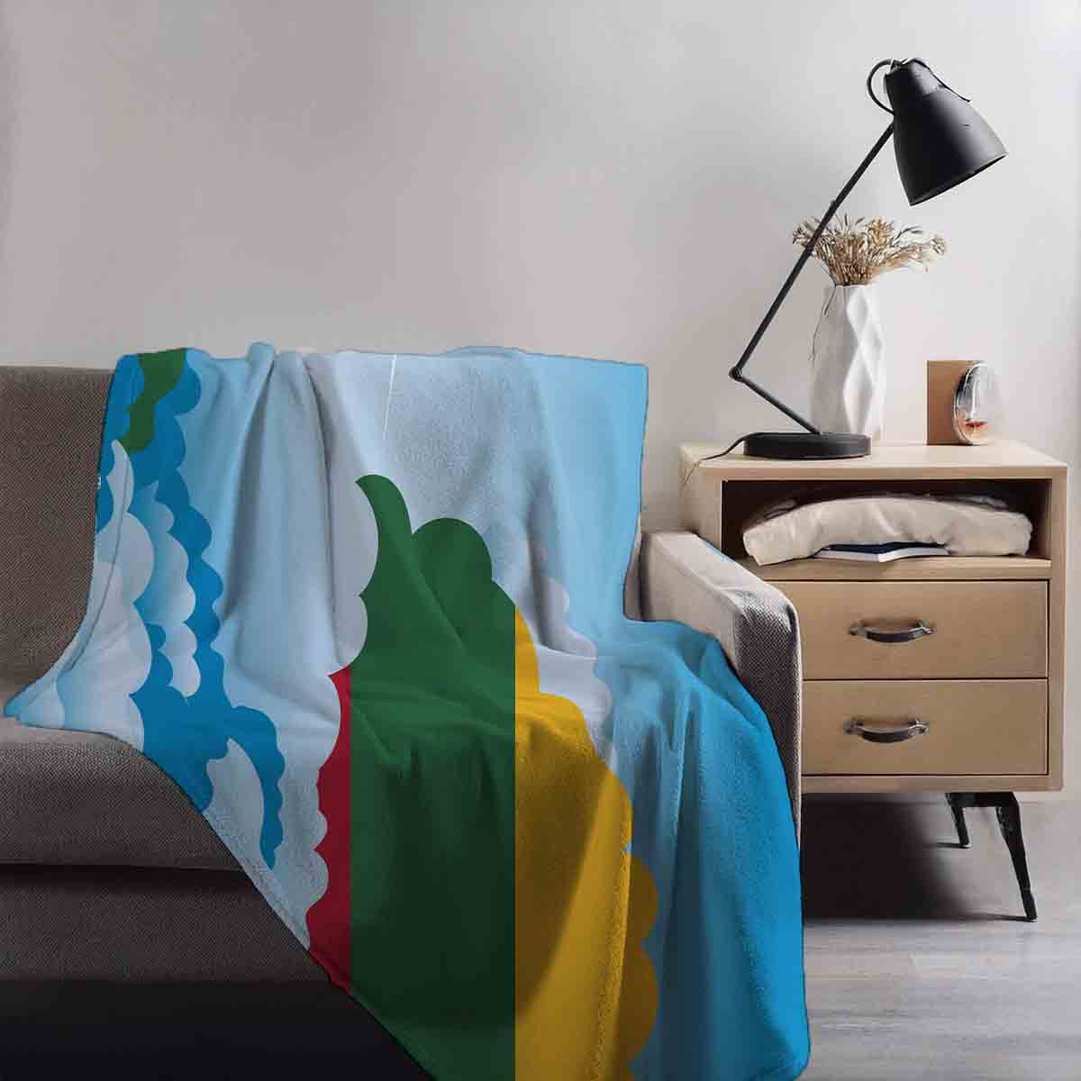 Lithuania Day Clouds Blanket Throw