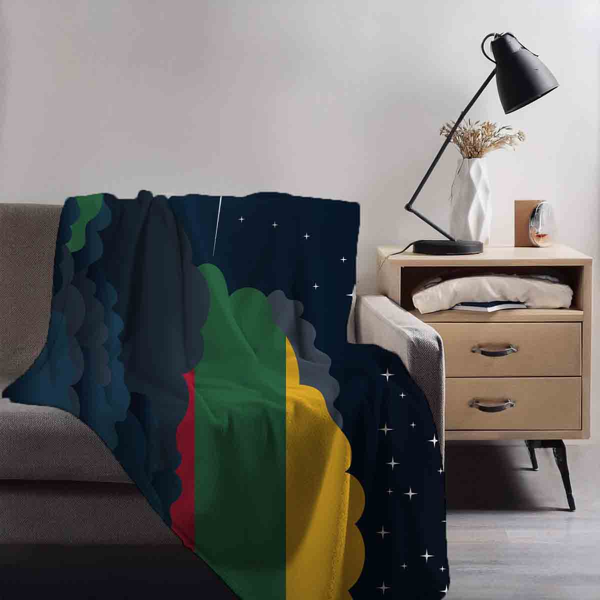Lithuania Night Clouds Blanket Throw