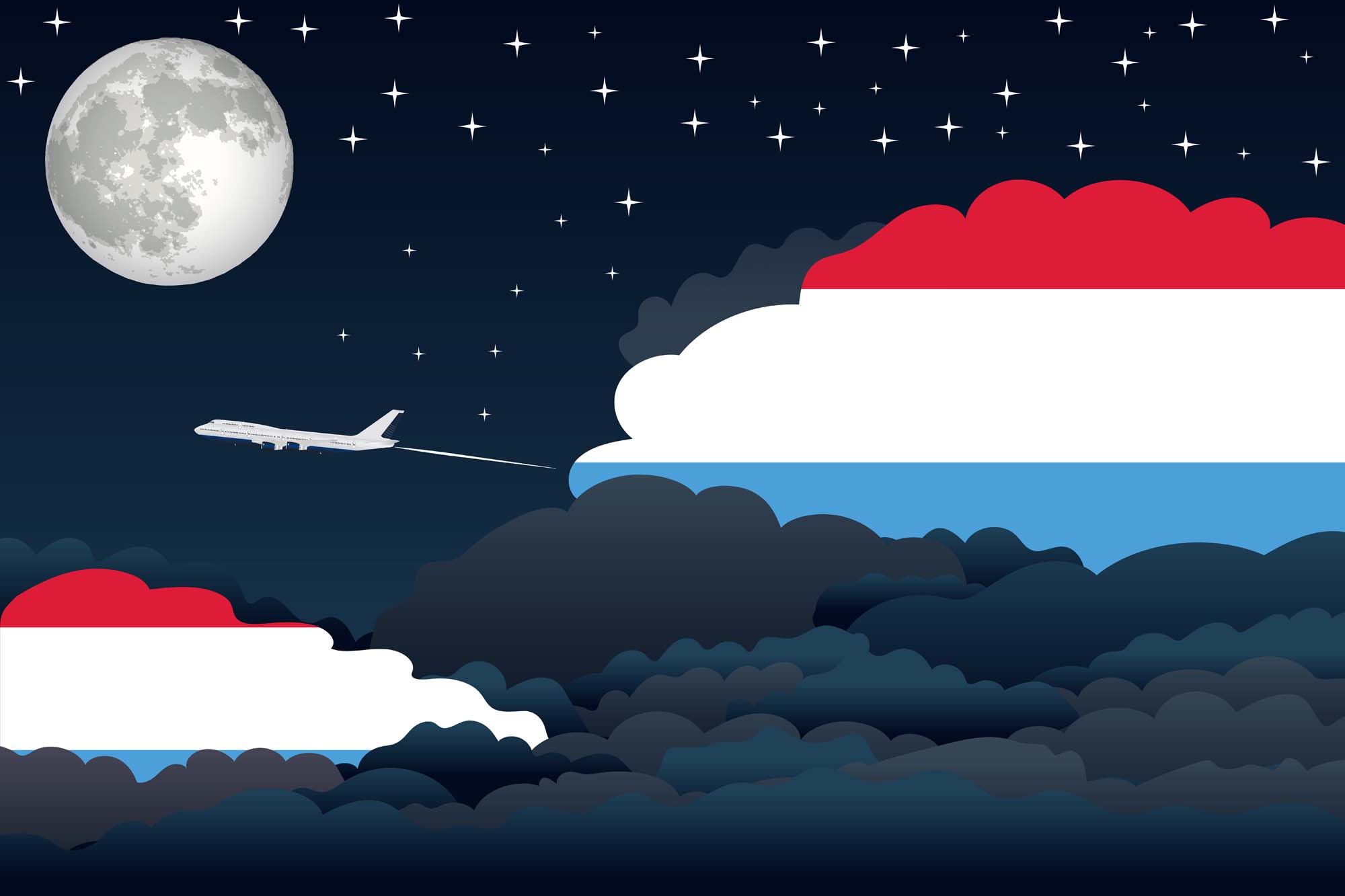 Luxembourg Night Clouds Blanket Throw image 2
