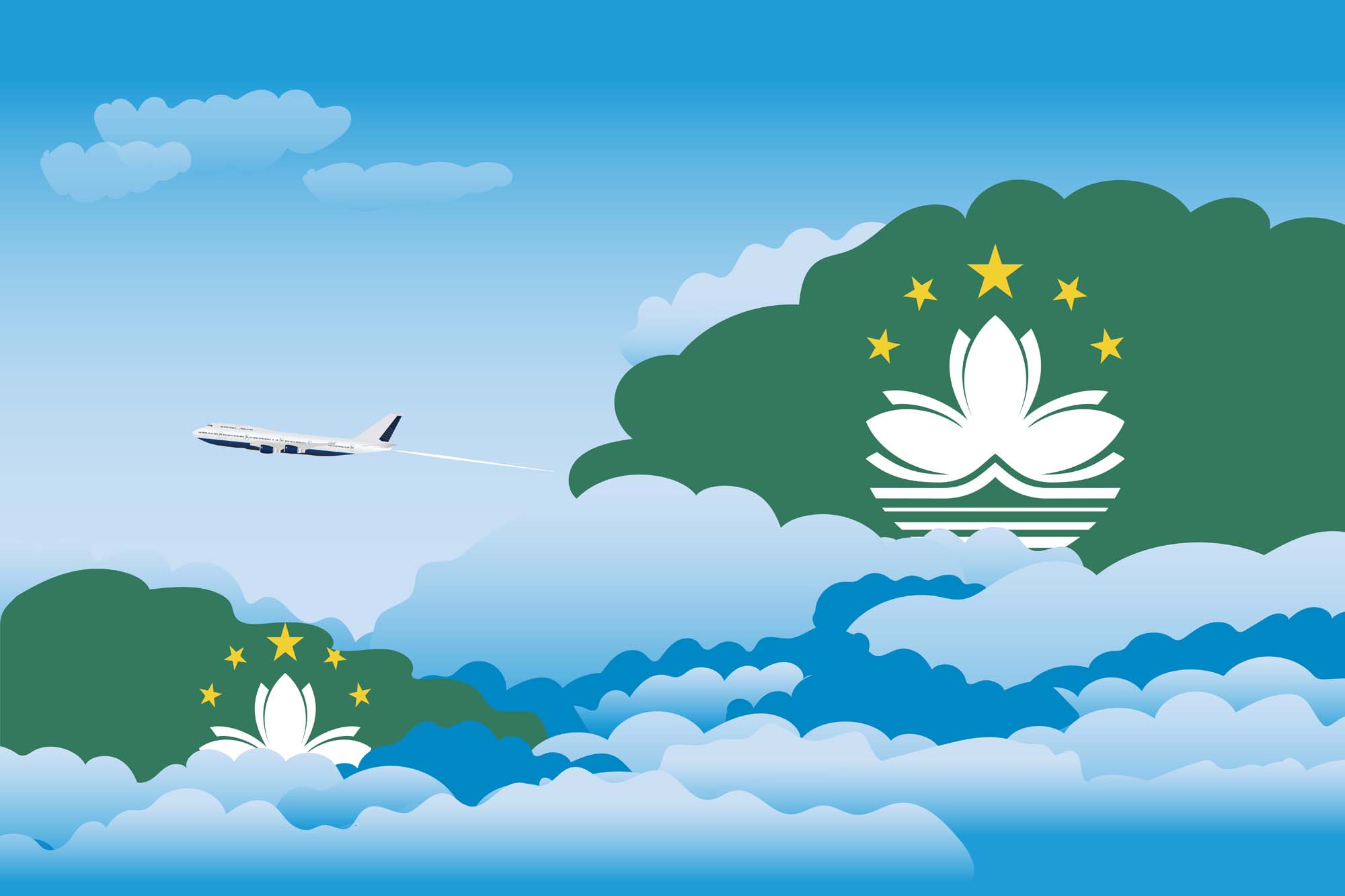 Macau Day Clouds Blanket Throw image 2