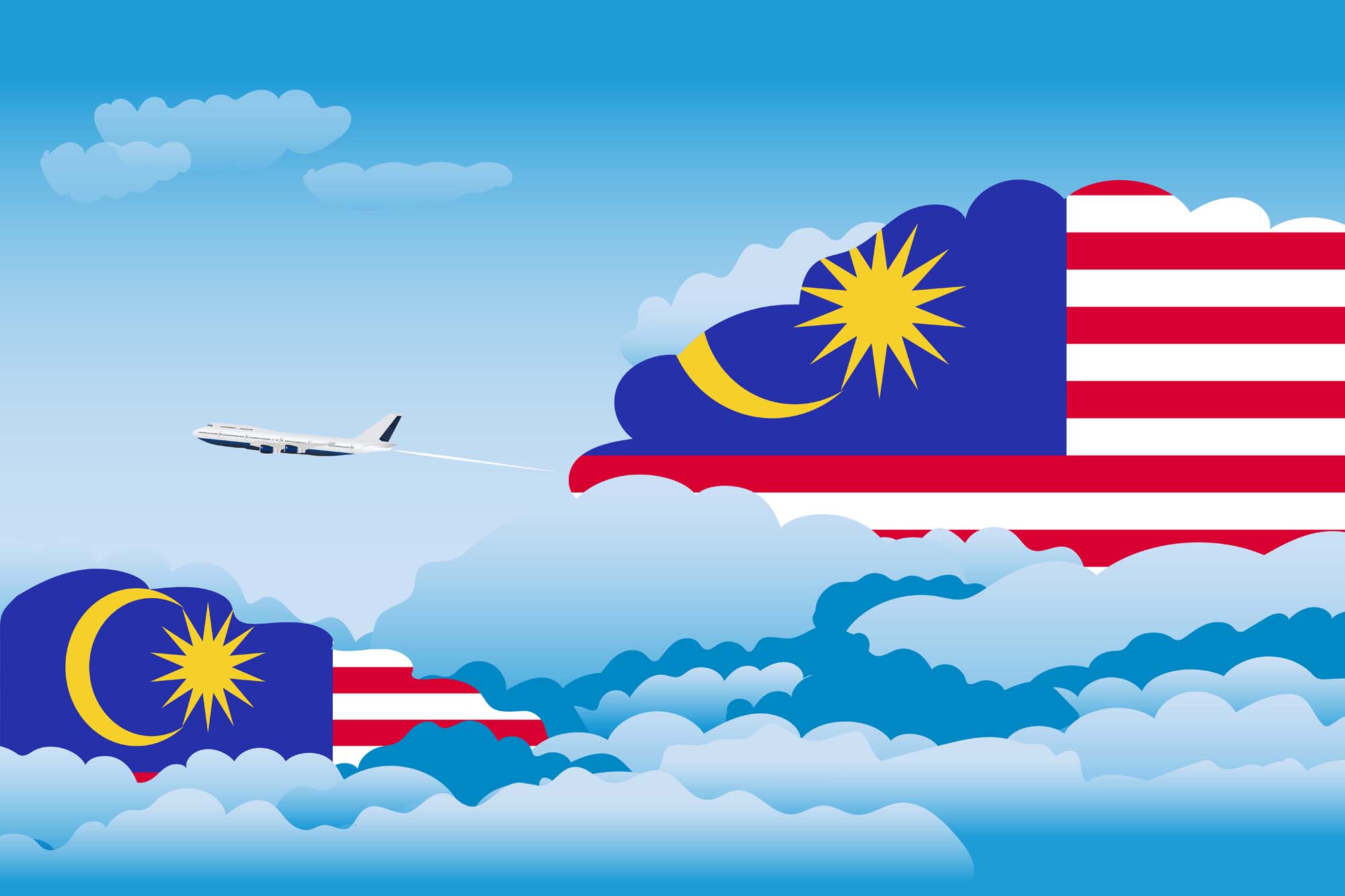 Malaysia Day Clouds Blanket Throw image 2