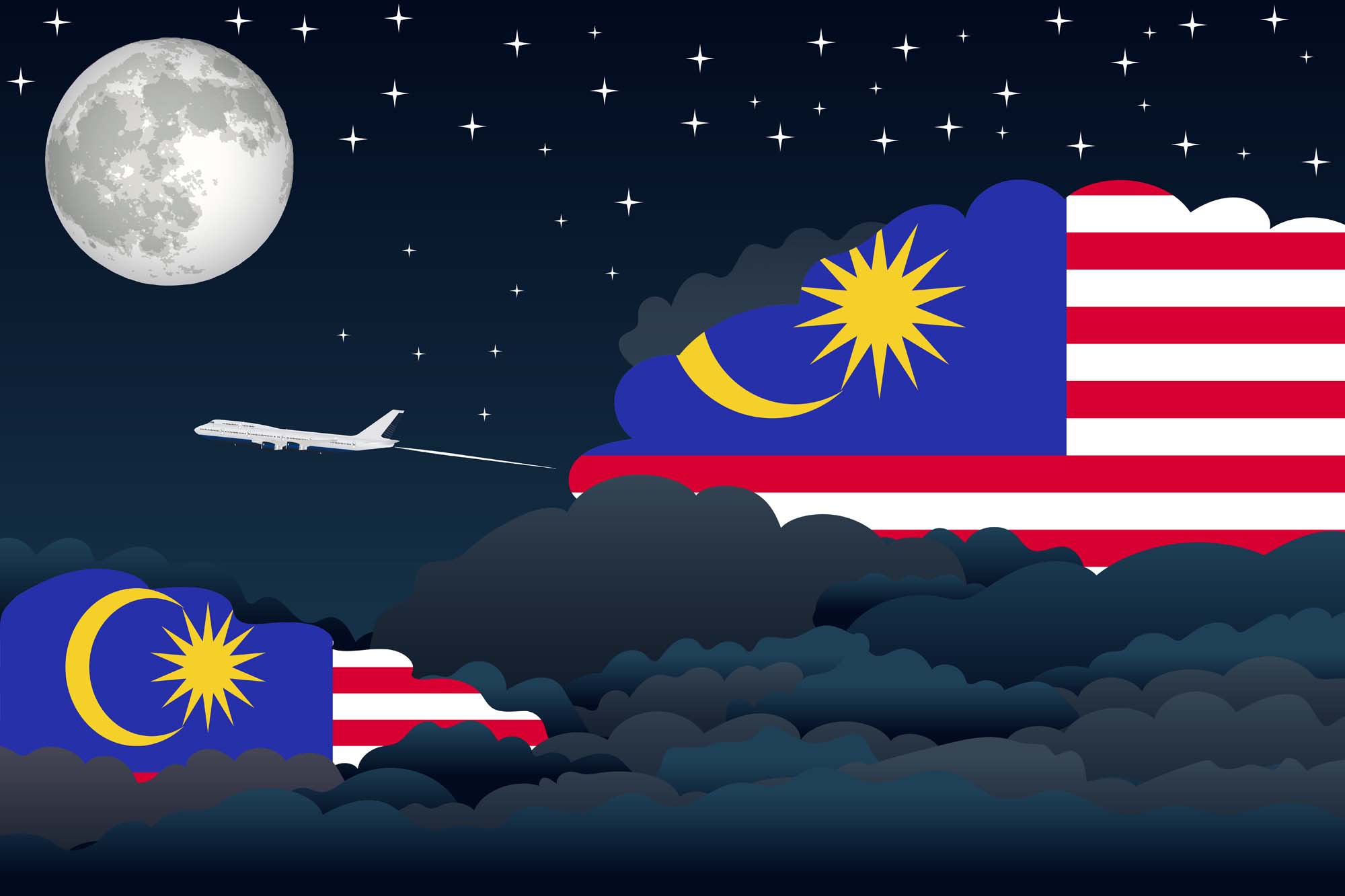 Malaysia Night Clouds Blanket Throw image 2