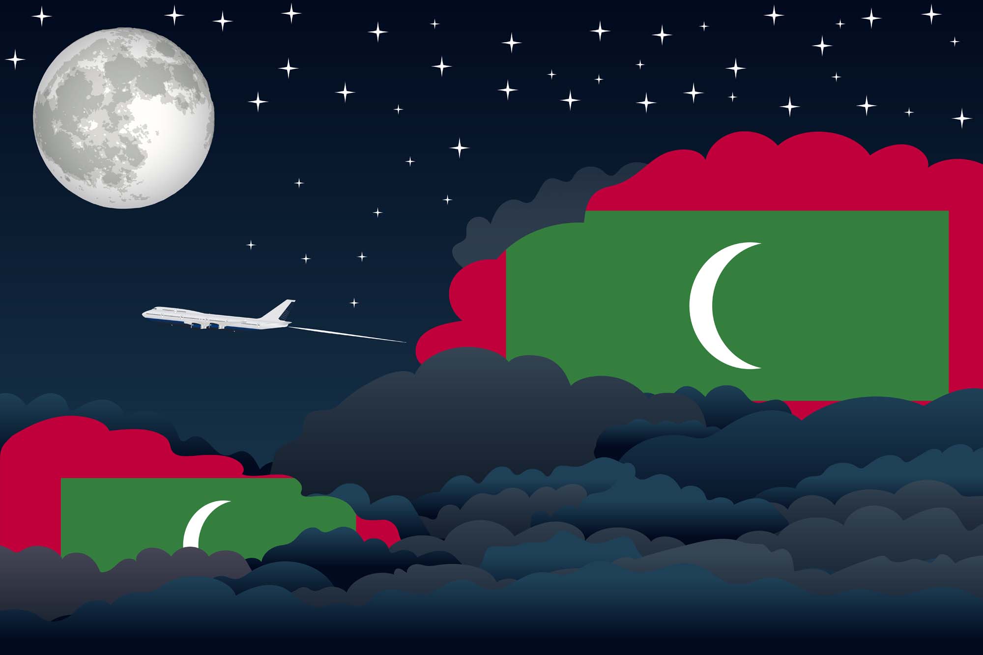Maldives Night Clouds Blanket Throw image 2