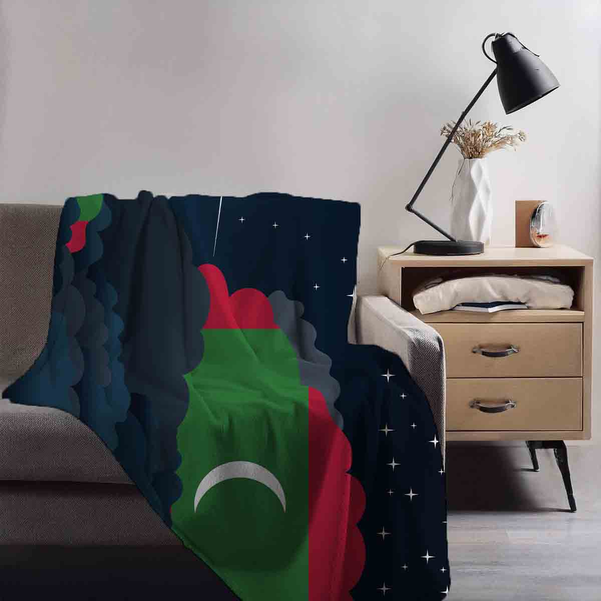 Maldives Night Clouds Blanket Throw