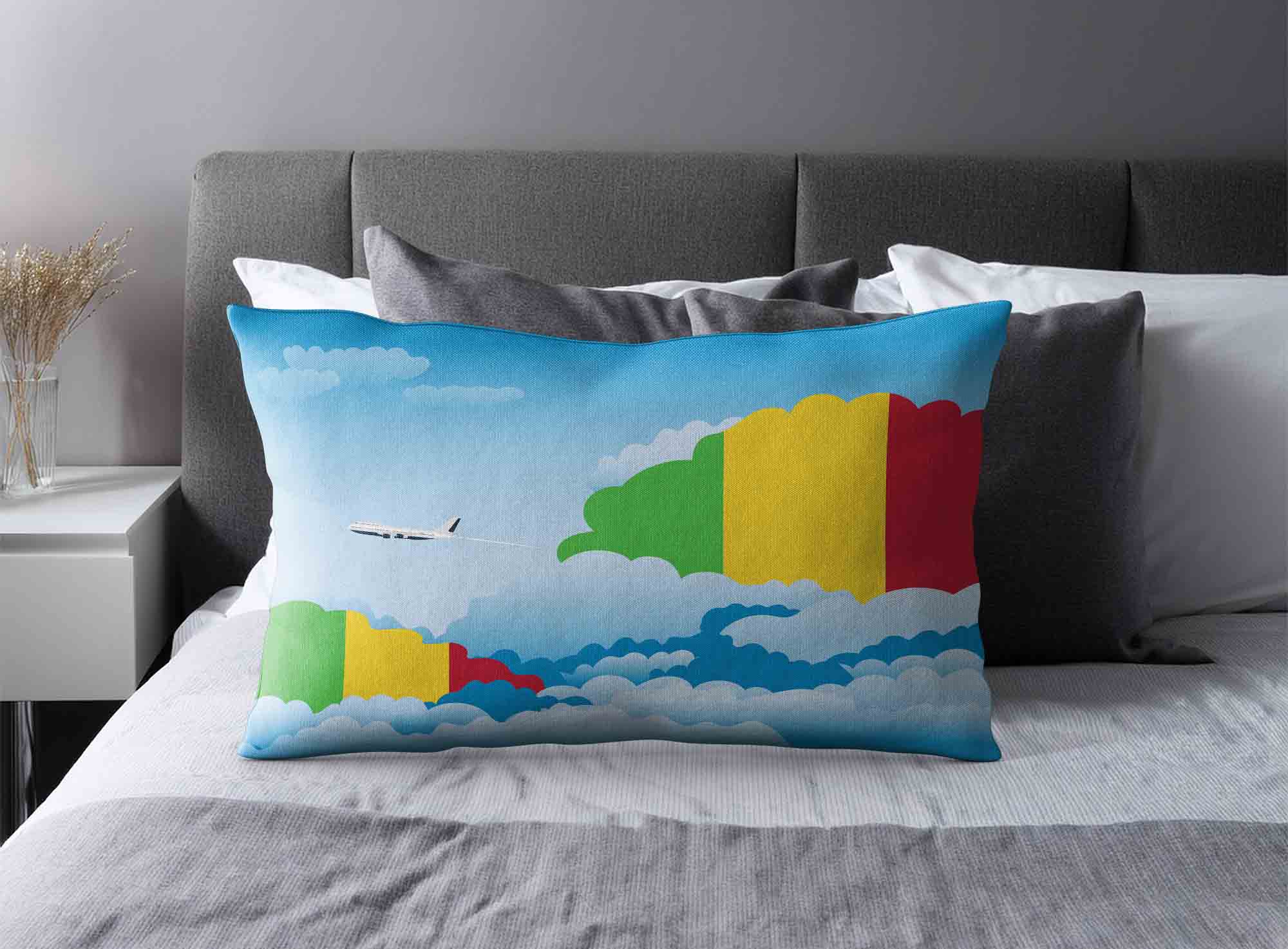 Mali World Airplane Day Clouds Square & Rectangle Pillow Cases | Aviation Sky Travel Decorative Throw Pillow Covers image 2