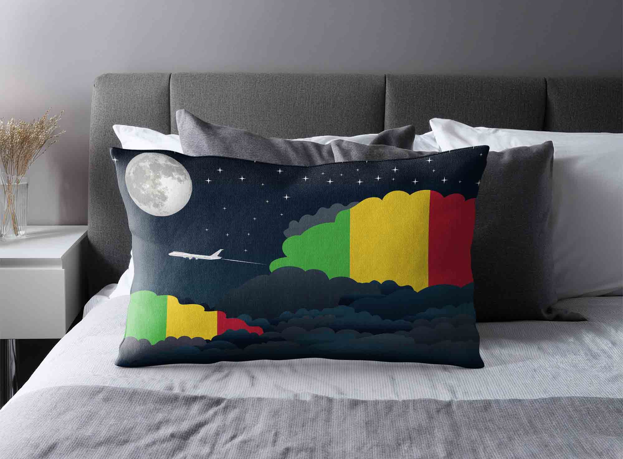 Mali World Airplane Night Clouds Square & Rectangle Pillow Cases | Aviation Night Sky Decorative Throw Pillow Covers image 2