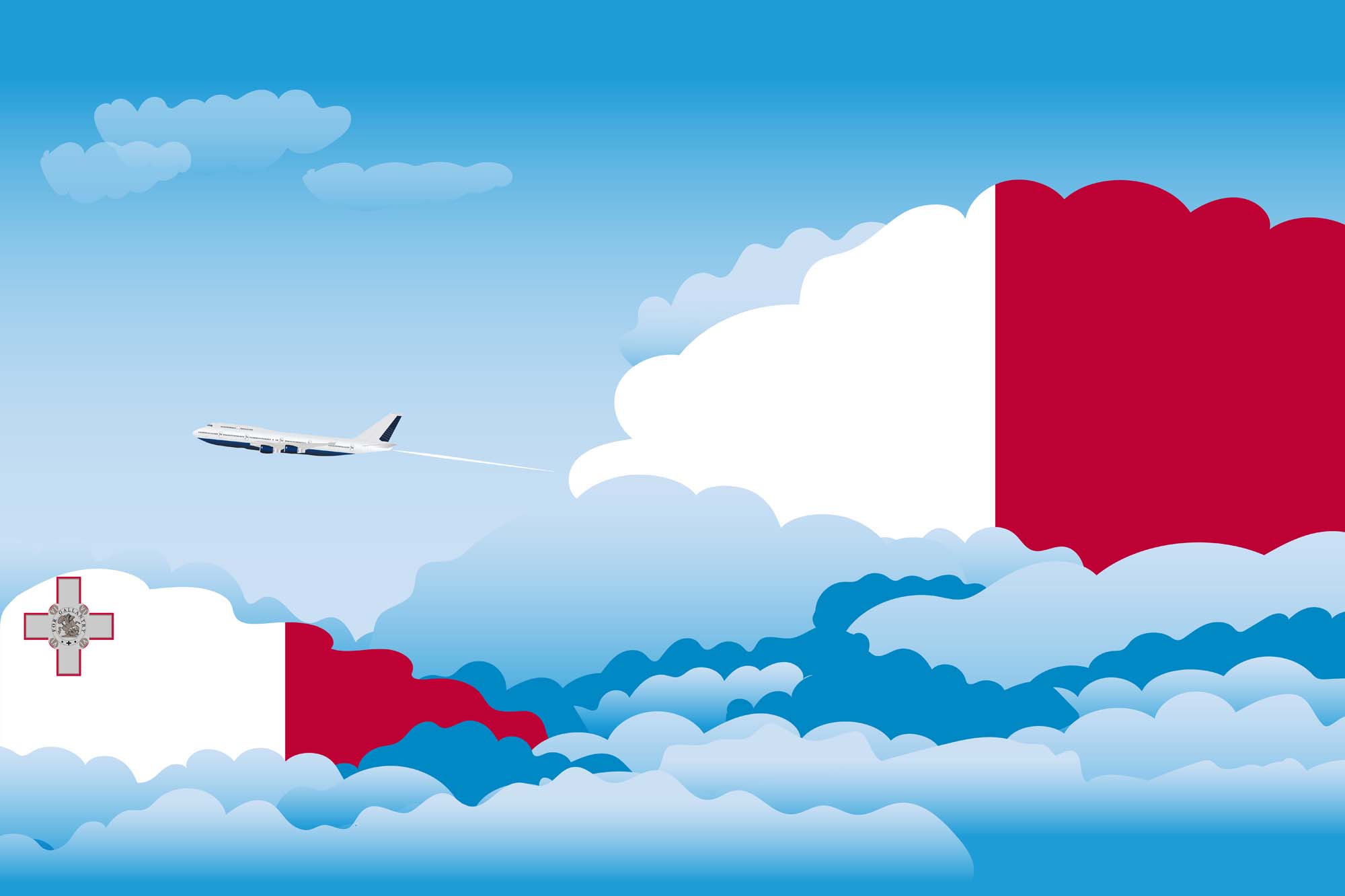 Malta Day Clouds Blanket Throw image 2