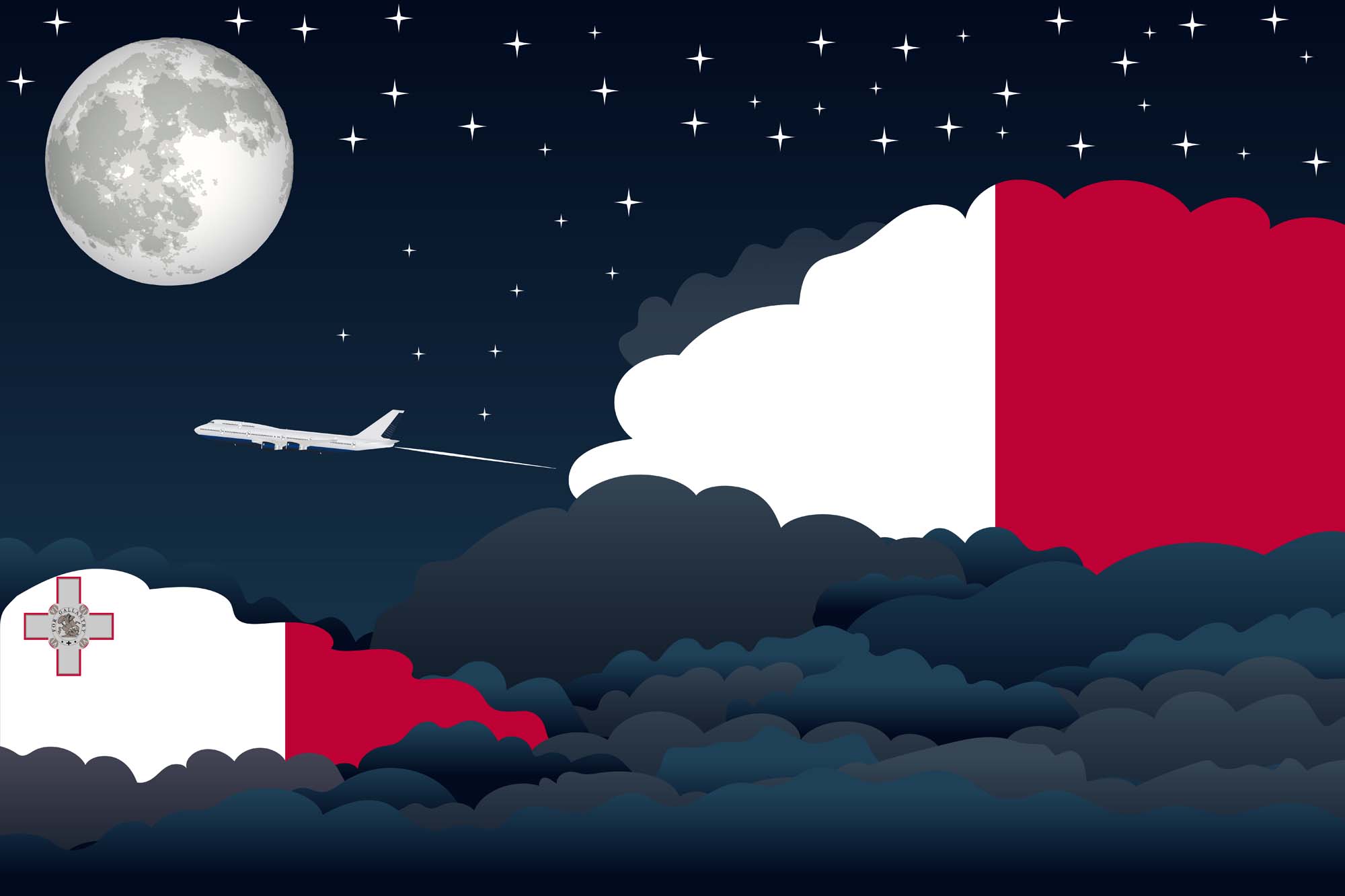 Malta Night Clouds Blanket Throw image 2