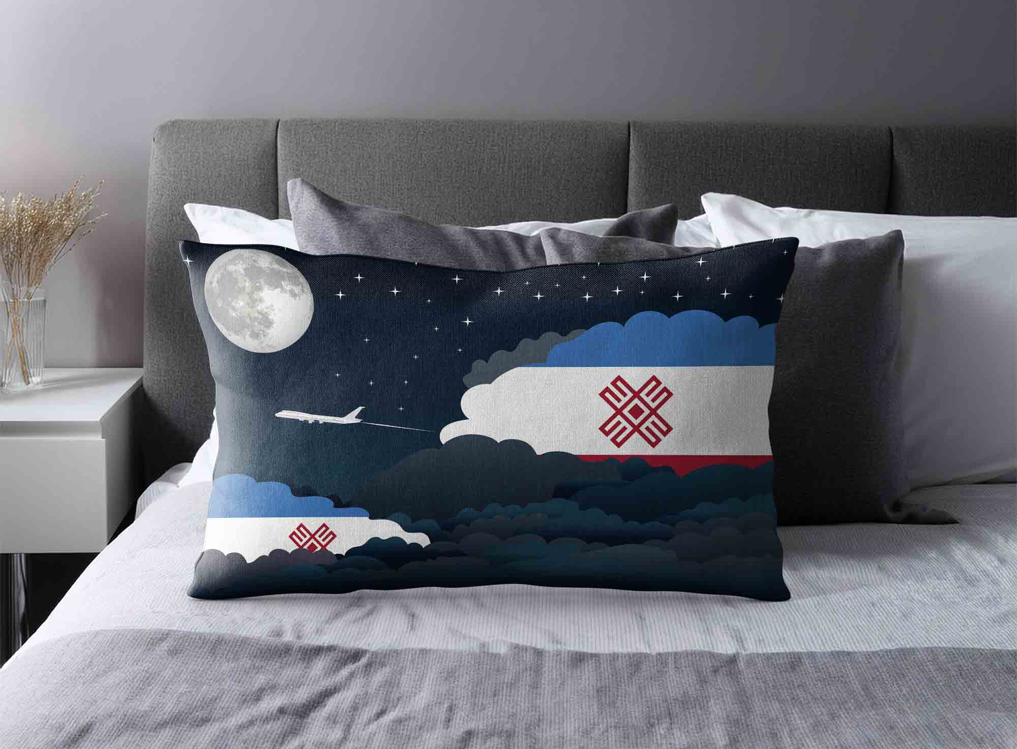 Mari El World Airplane Night Clouds Square & Rectangle Pillow Cases | Aviation Night Sky Decorative Throw Pillow Covers image 2