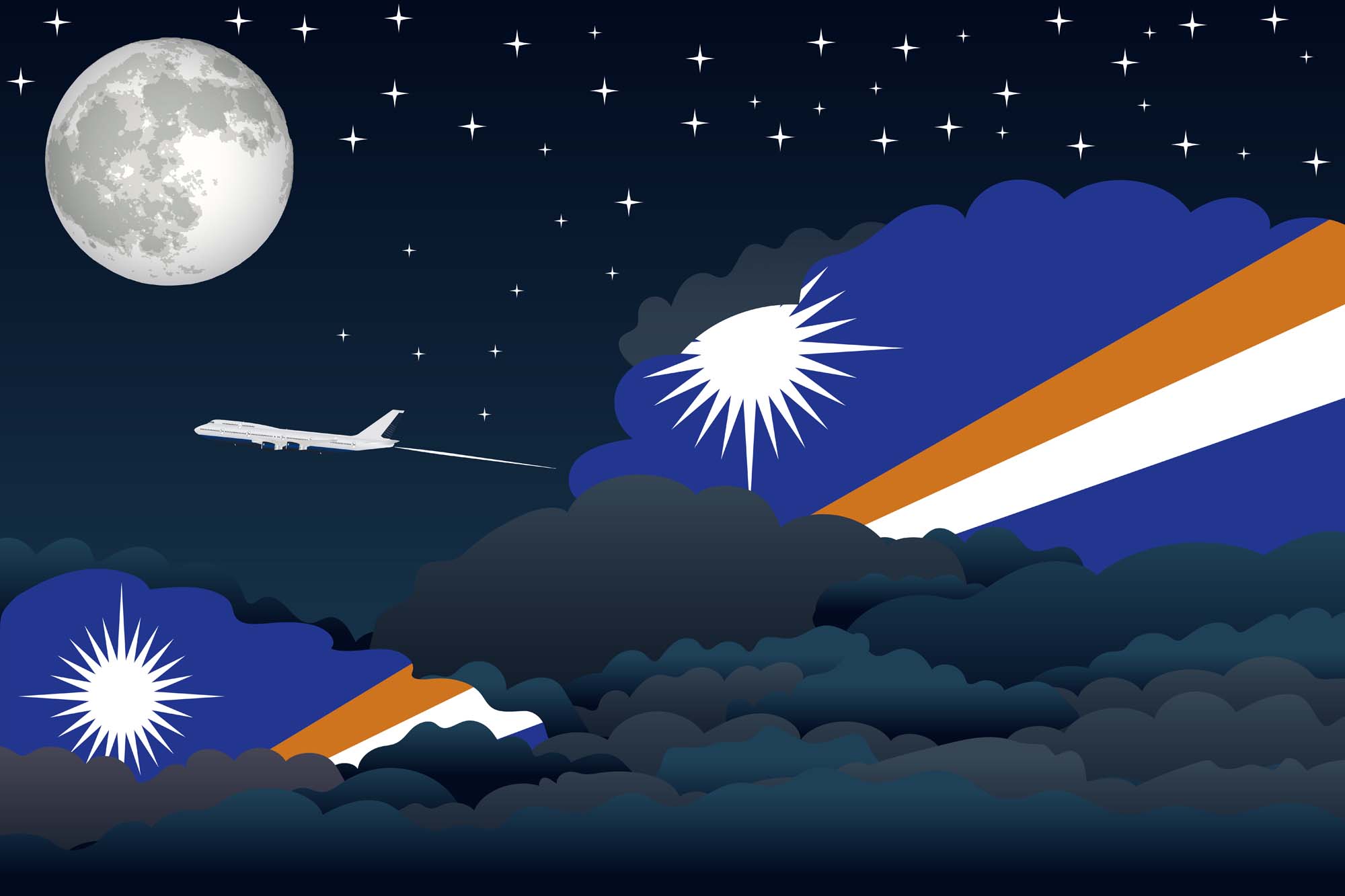 Marshall Islands Night Clouds Blanket Throw image 2