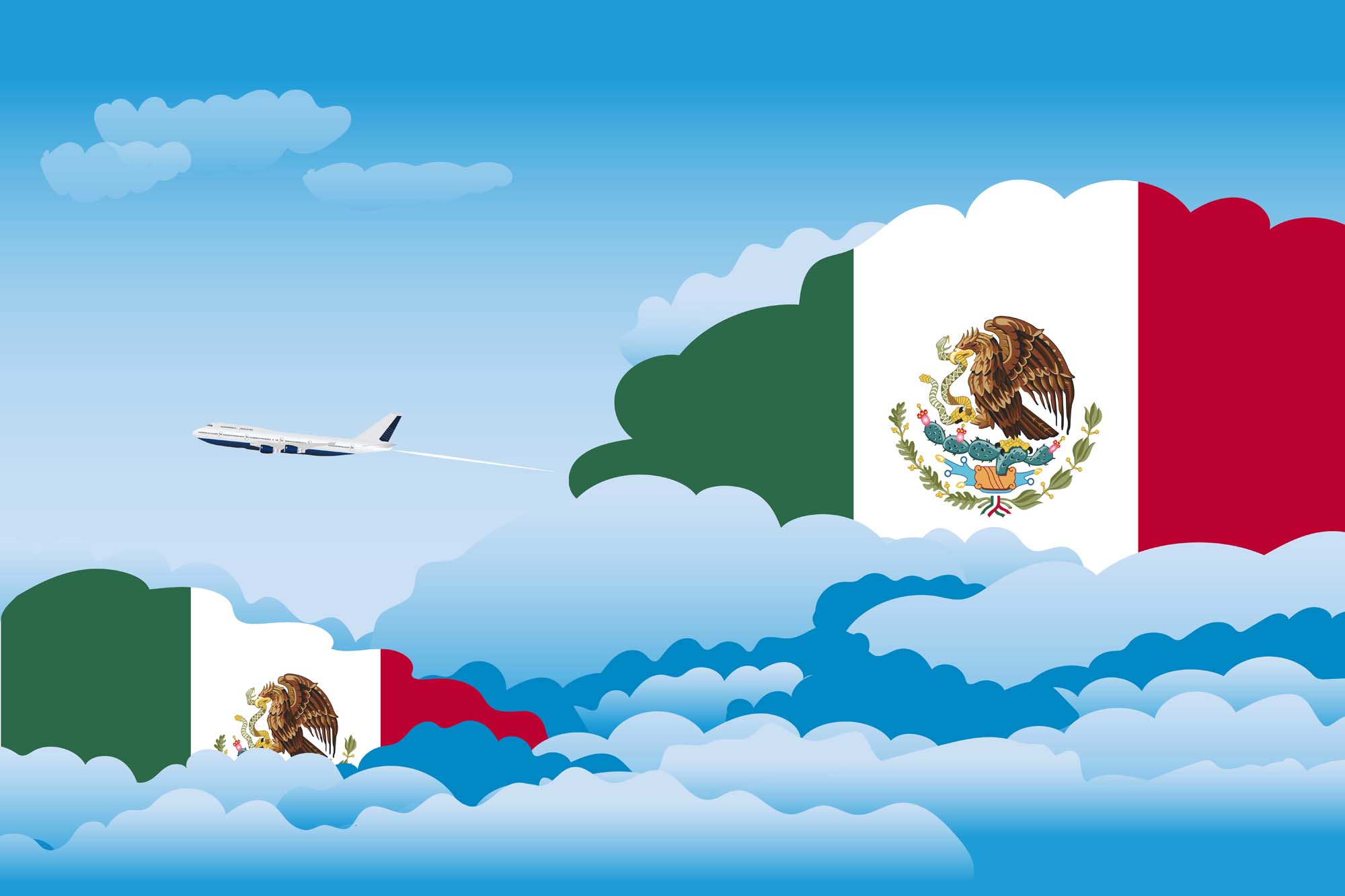 Mexico Day Clouds Blanket Throw image 2
