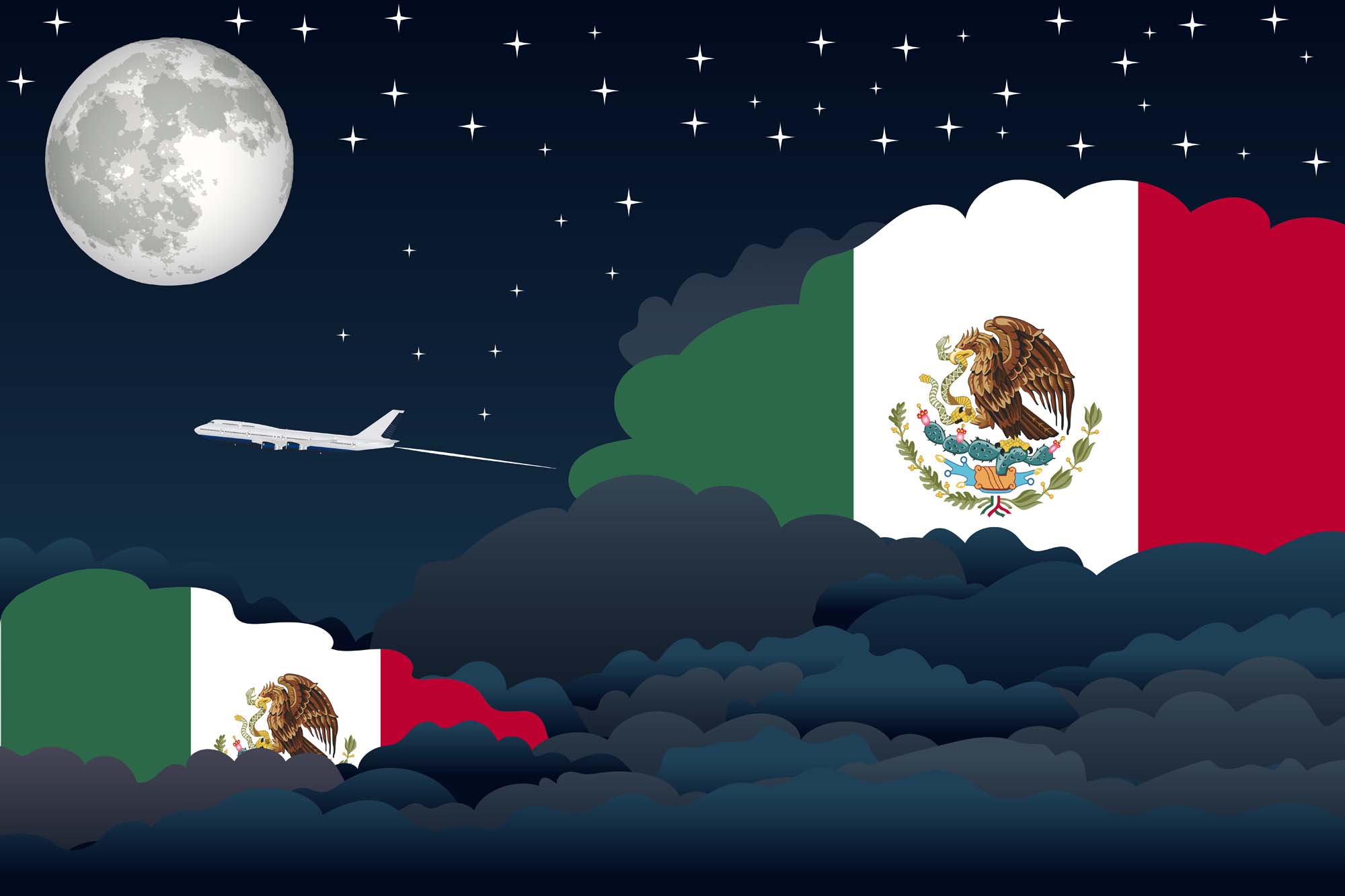 Mexico Night Clouds Blanket Throw image 2