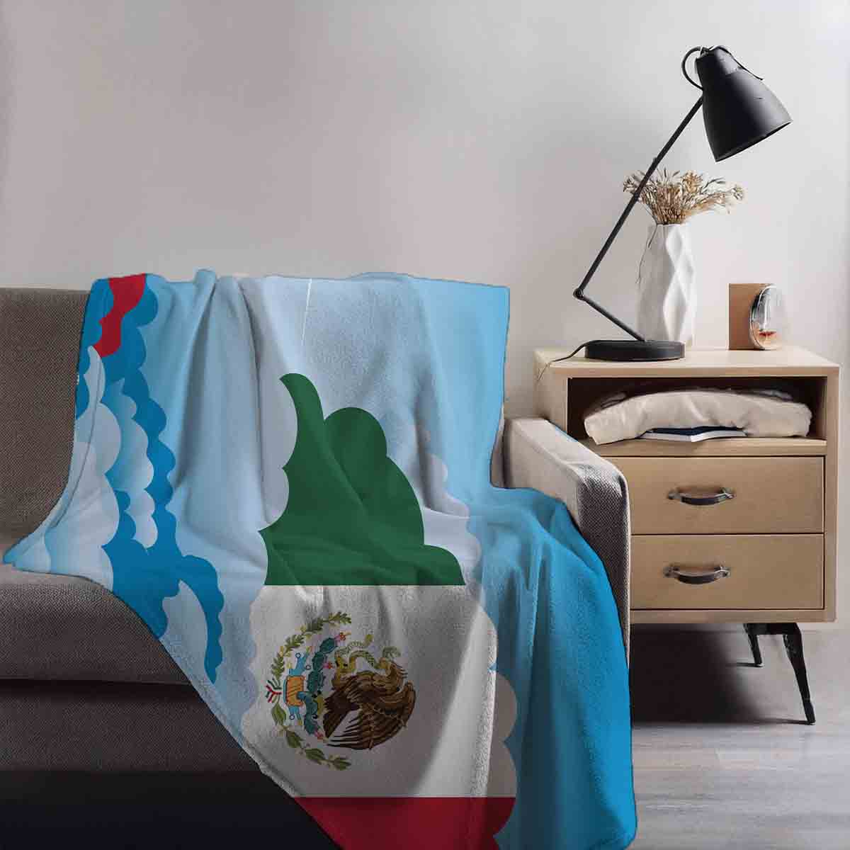 Mexico Day Clouds Blanket Throw