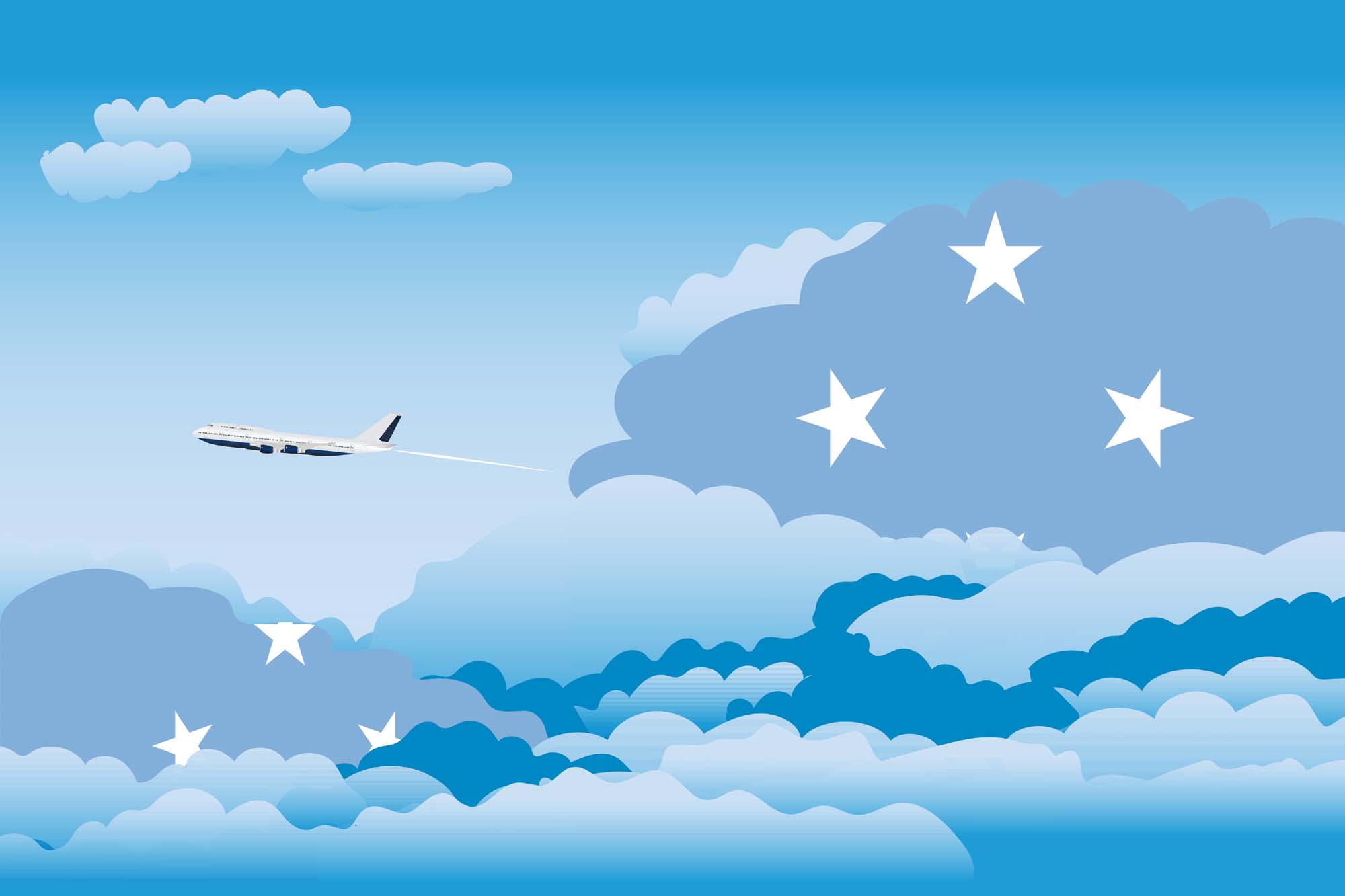Micronesia Federated States Day Clouds Blanket Throw image 2
