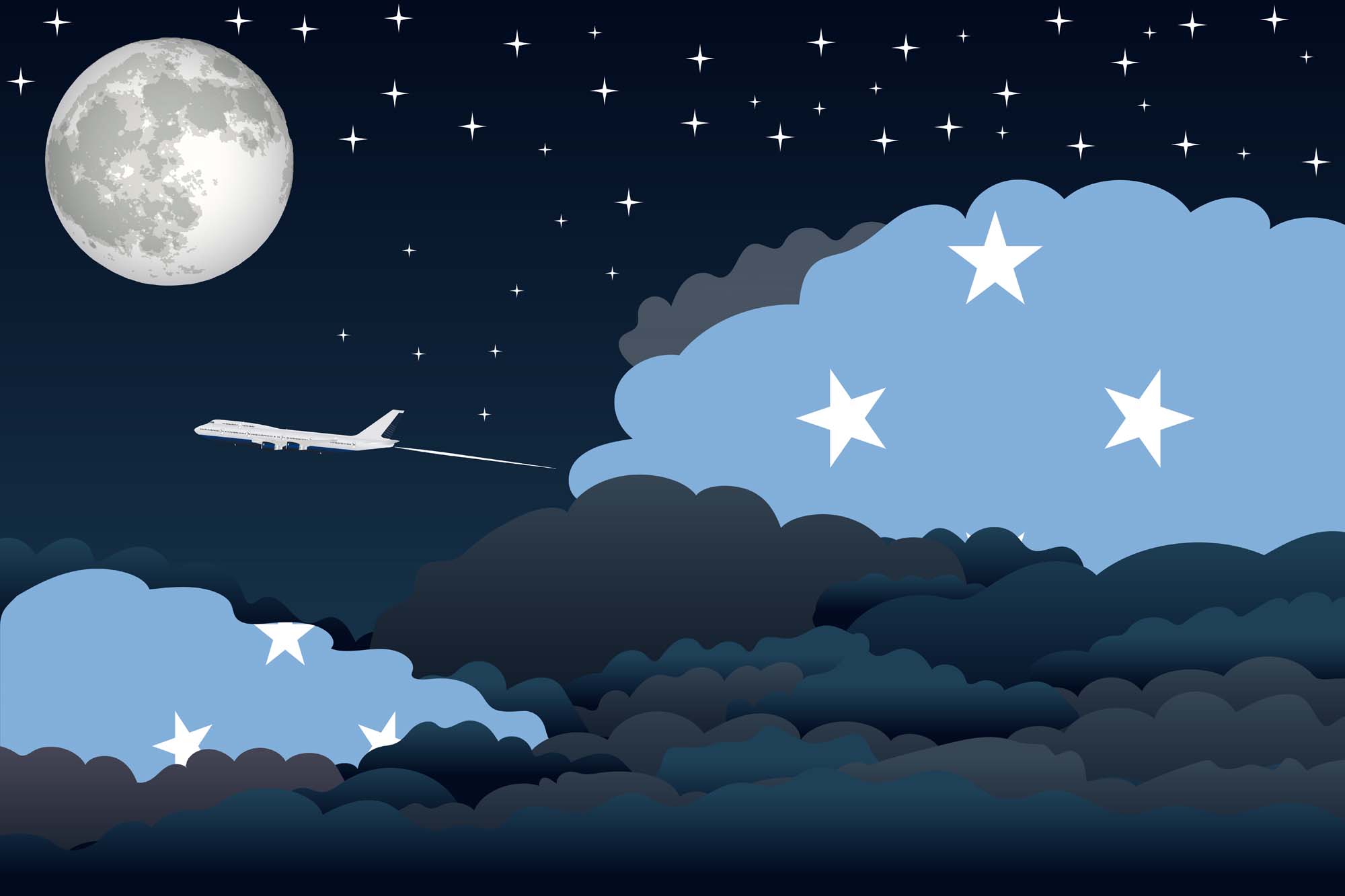 Micronesia Federated States Night Clouds Blanket Throw image 2