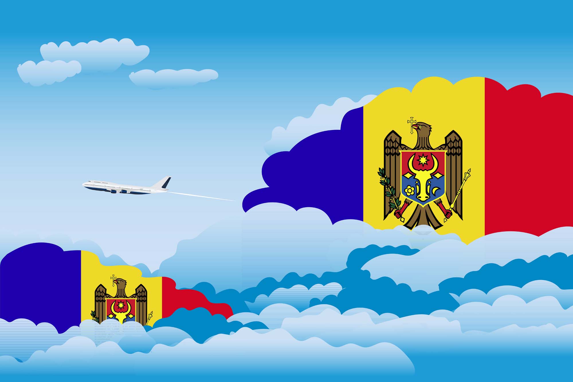 Moldova Day Clouds Blanket Throw image 2