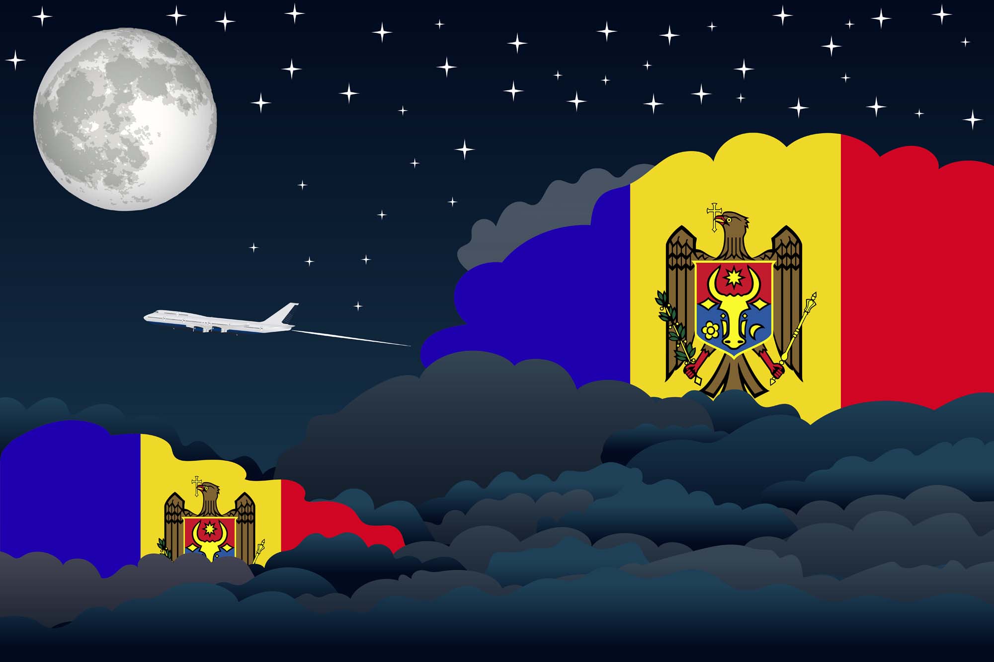 Moldova Night Clouds Blanket Throw image 2