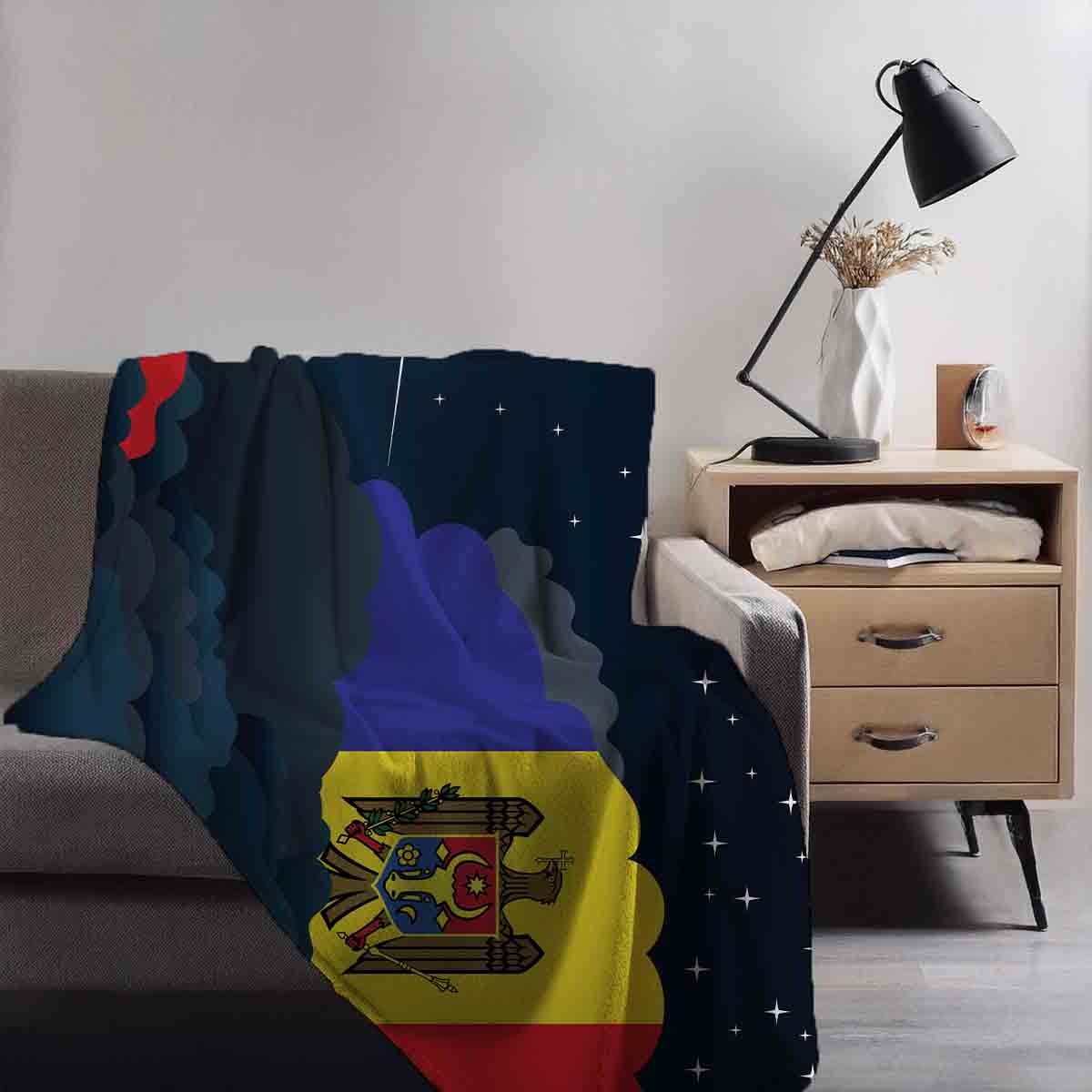 Moldova Night Clouds Blanket Throw
