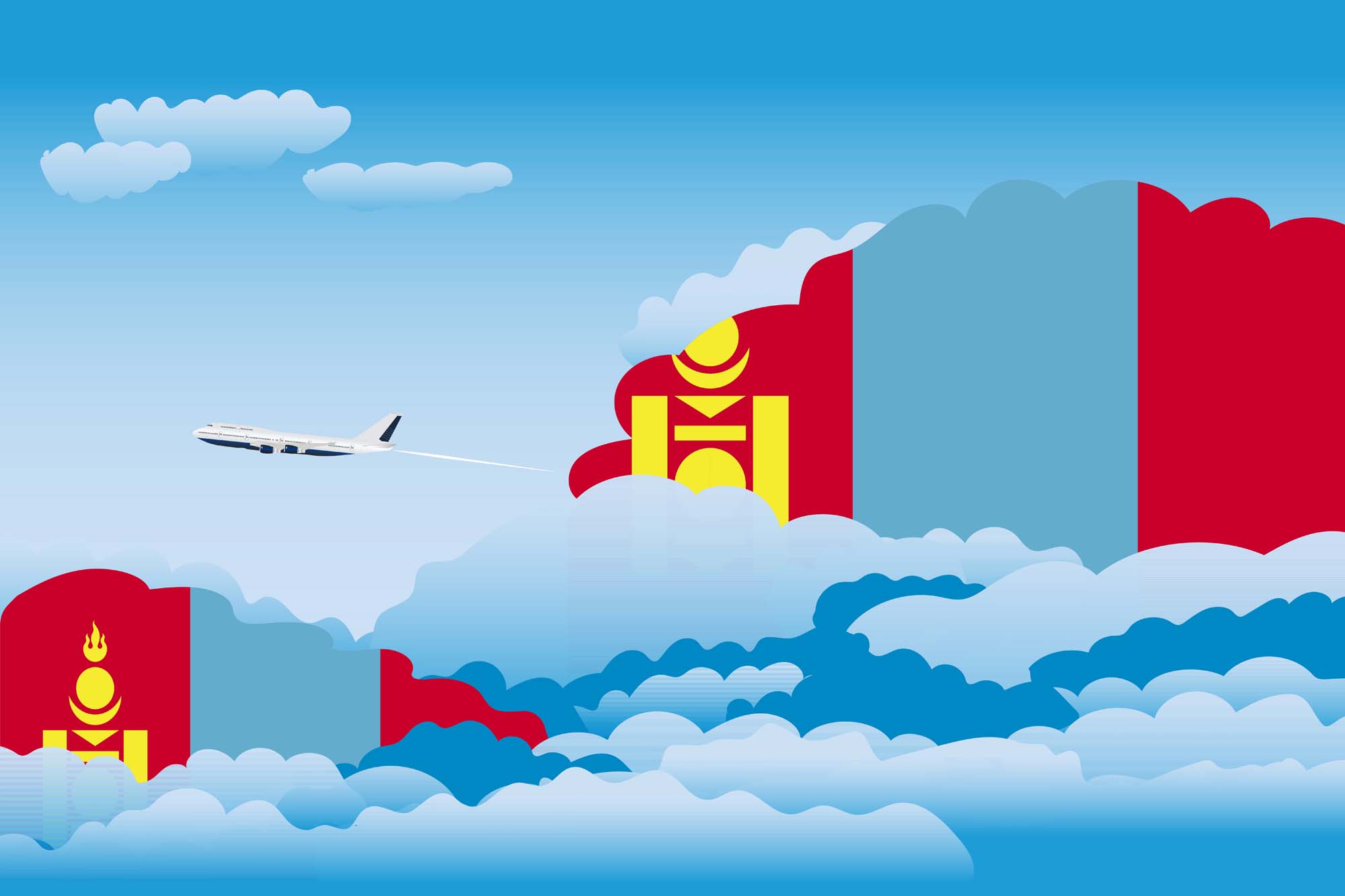 Mongolia Day Clouds Blanket Throw image 2