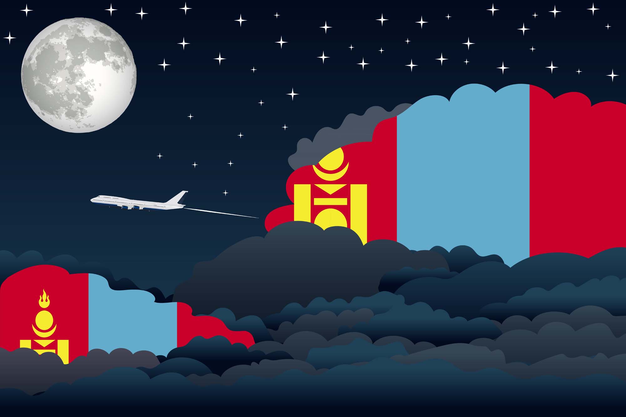 Mongolia Night Clouds Blanket Throw image 2