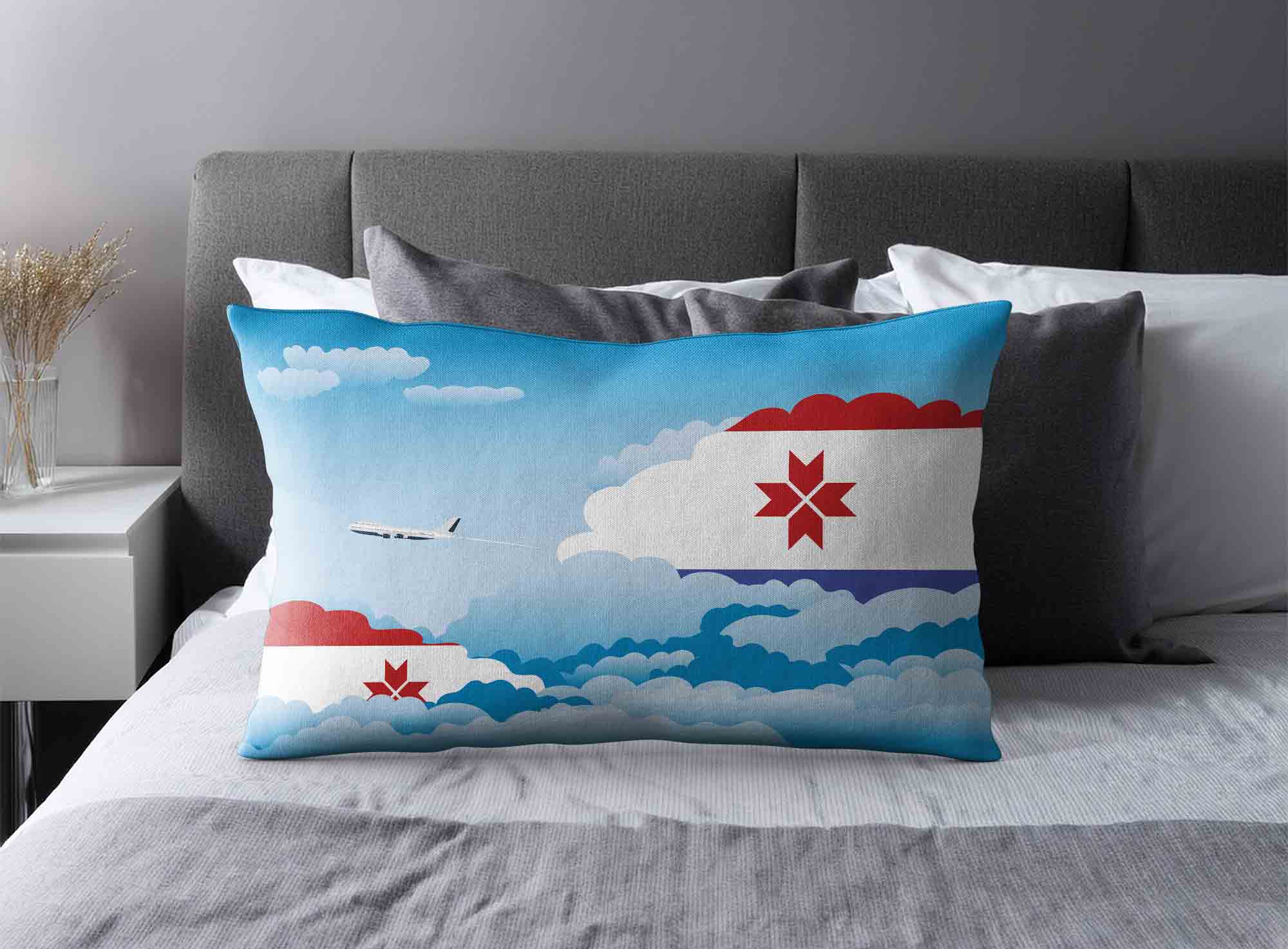 Mordovia World Airplane Day Clouds Square & Rectangle Pillow Cases | Aviation Sky Travel Decorative Throw Pillow Covers image 2