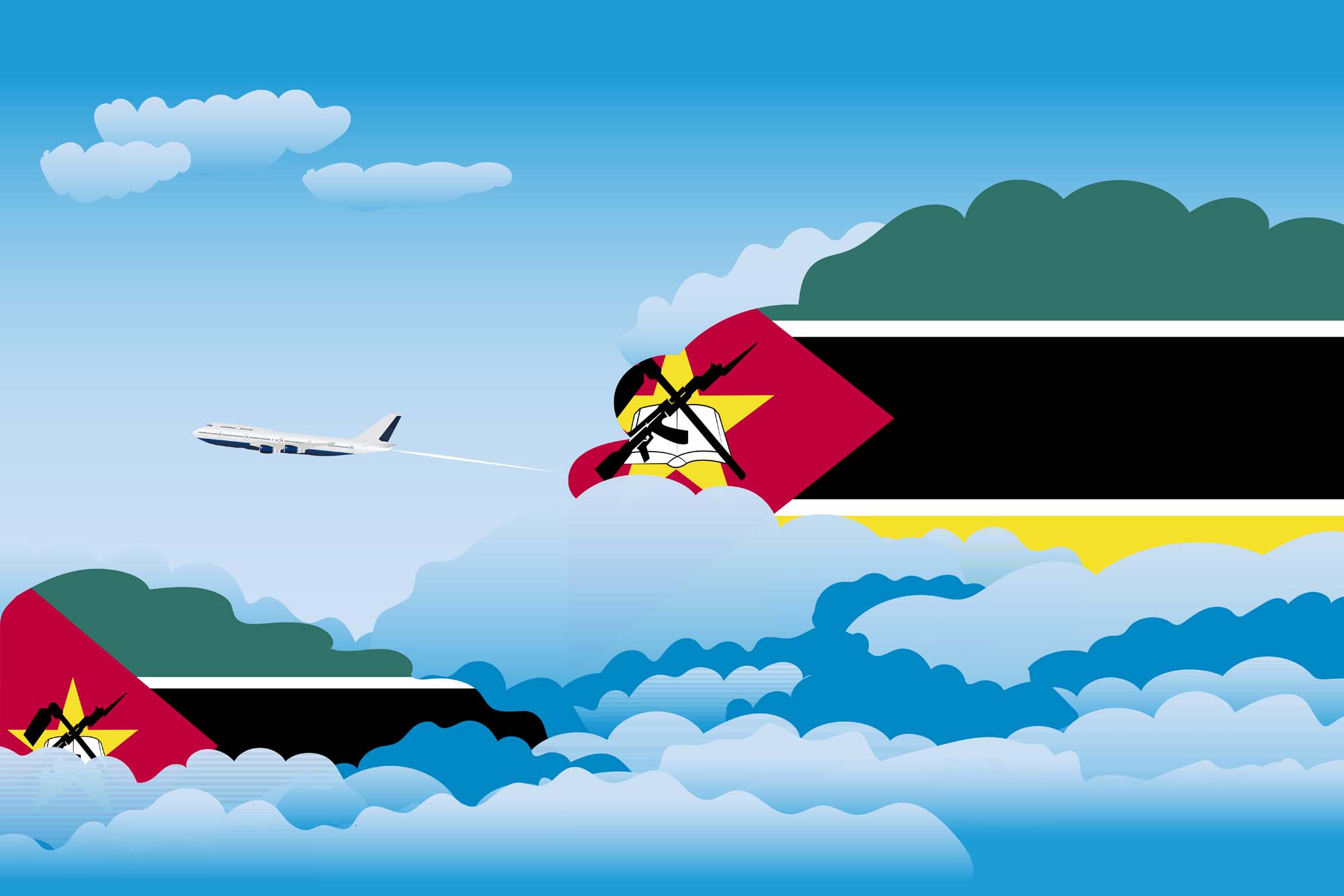 Mozambique Day Clouds Blanket Throw image 2