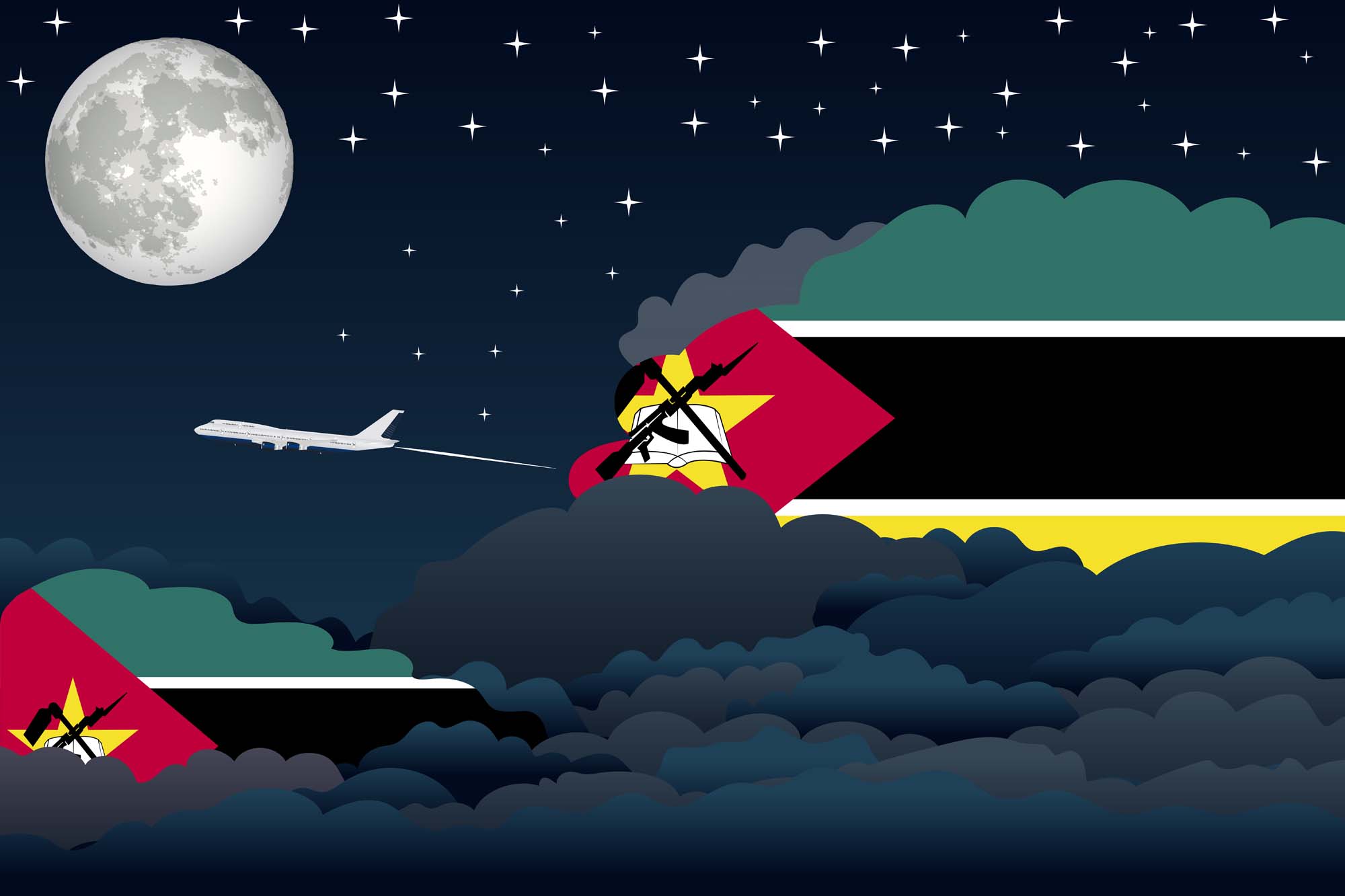 Mozambique Night Clouds Blanket Throw image 2