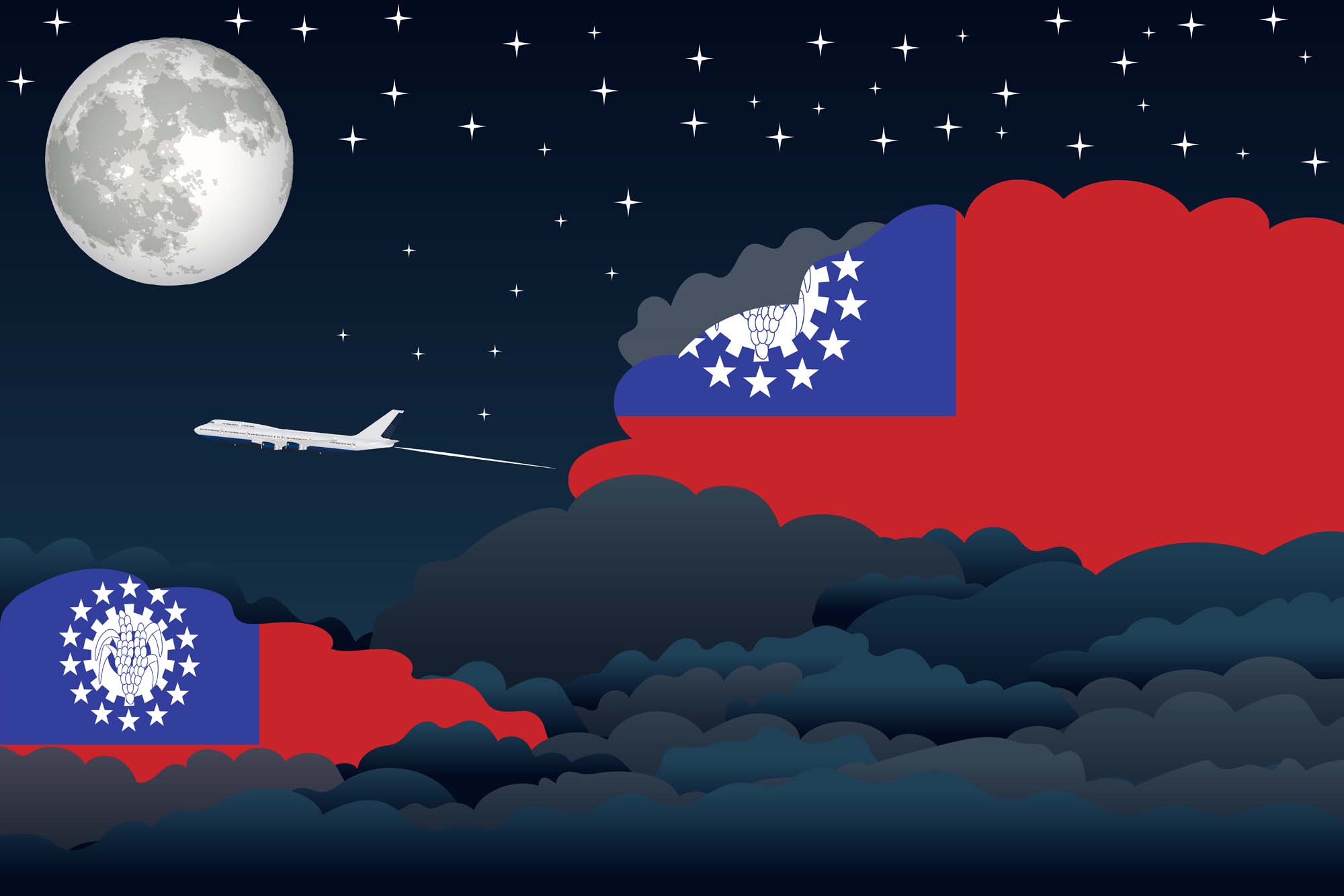 Myanmar Burma Night Clouds Blanket Throw image 2