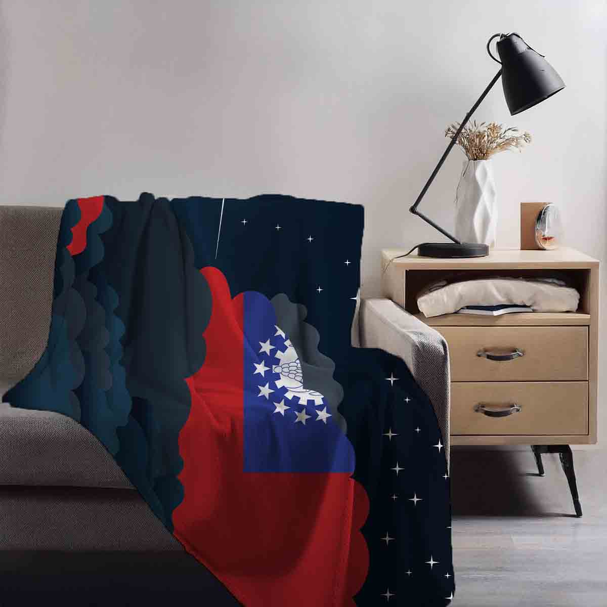Myanmar Burma Night Clouds Blanket Throw