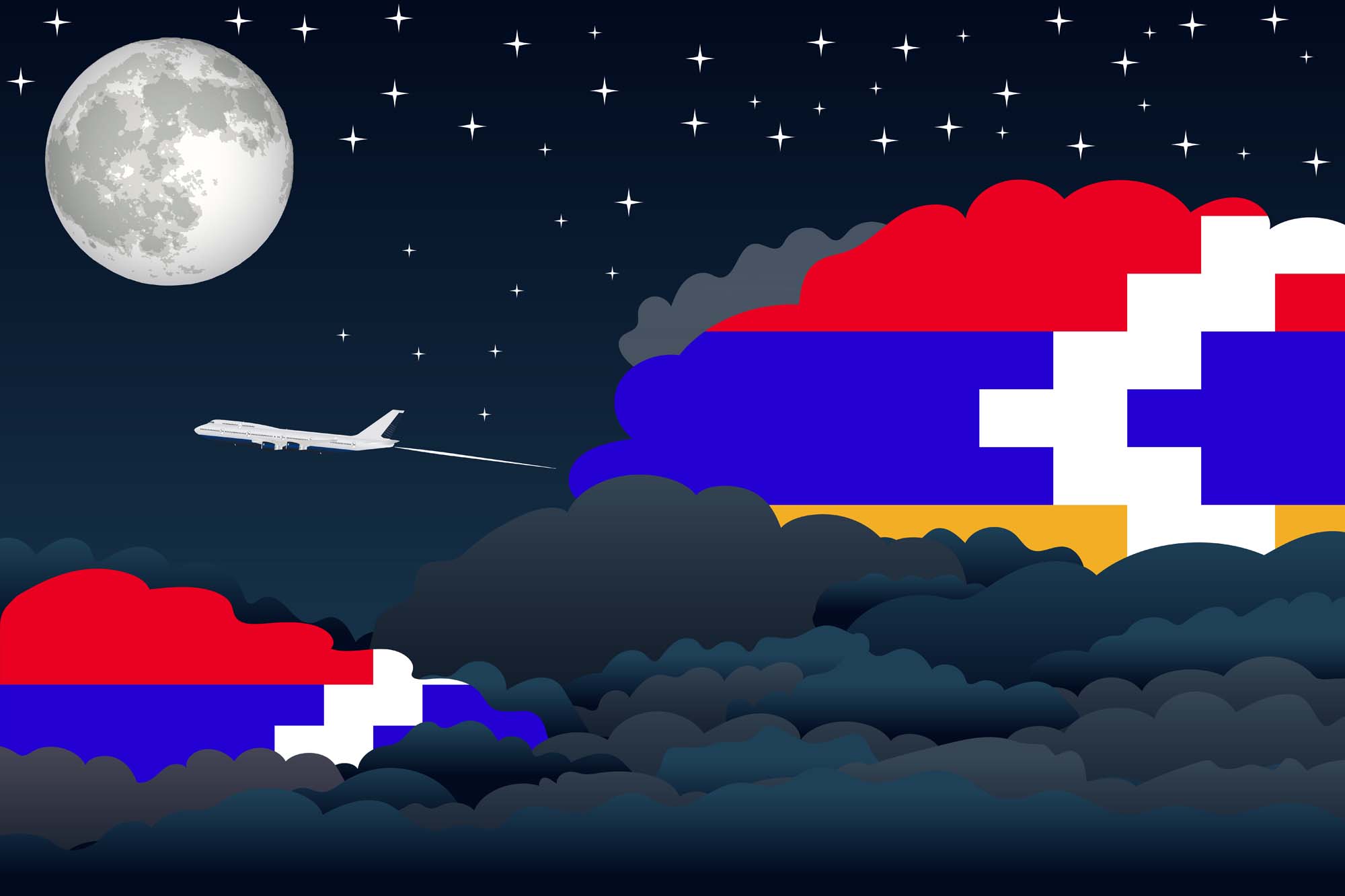 Nagorno Karabakh Republic Night Clouds Blanket Throw image 2