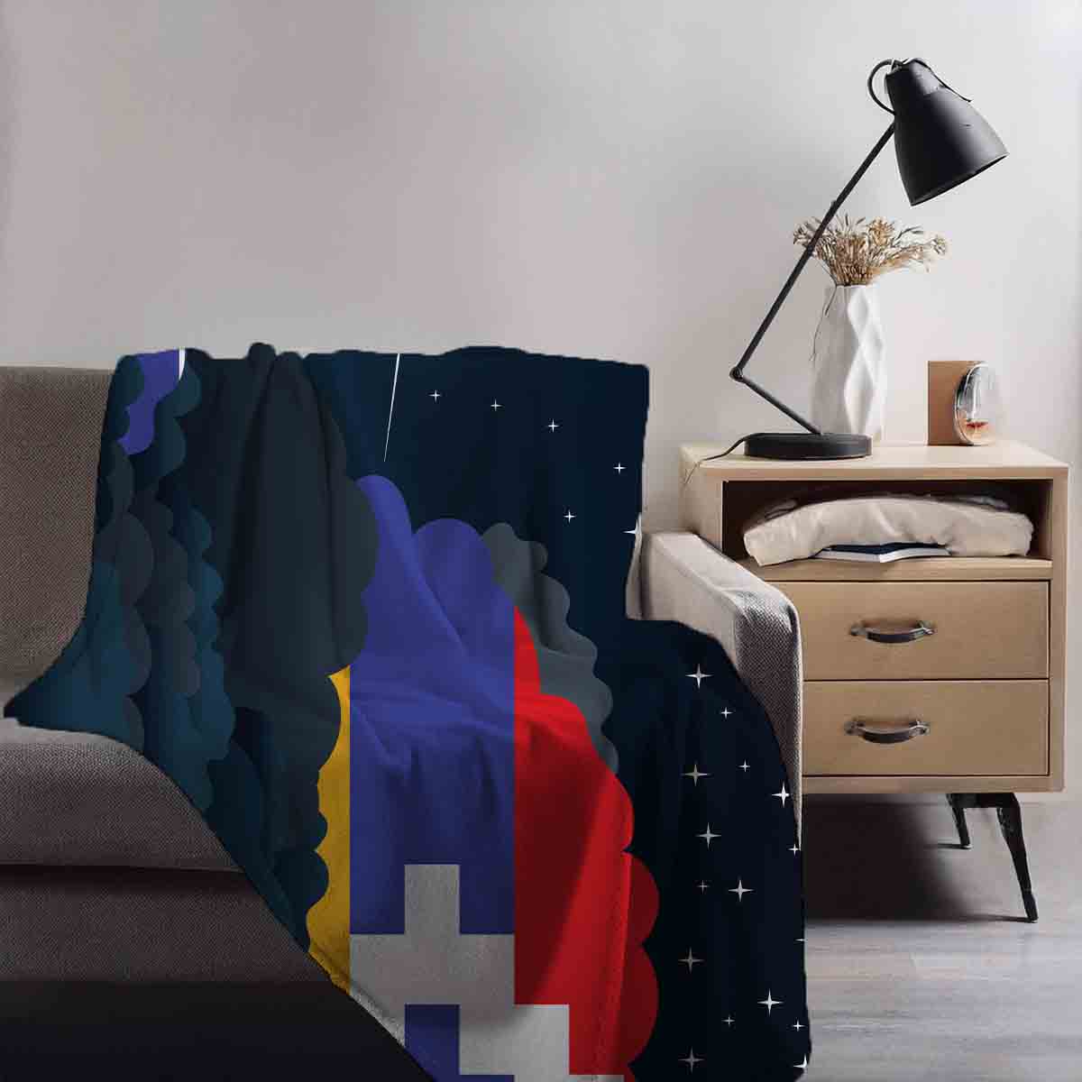 Nagorno Karabakh Republic Night Clouds Blanket Throw