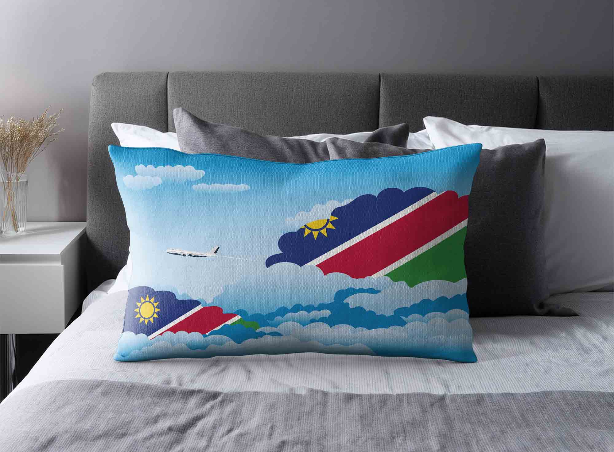 Namibia World Airplane Day Clouds Square & Rectangle Pillow Cases | Aviation Sky Travel Decorative Throw Pillow Covers image 2