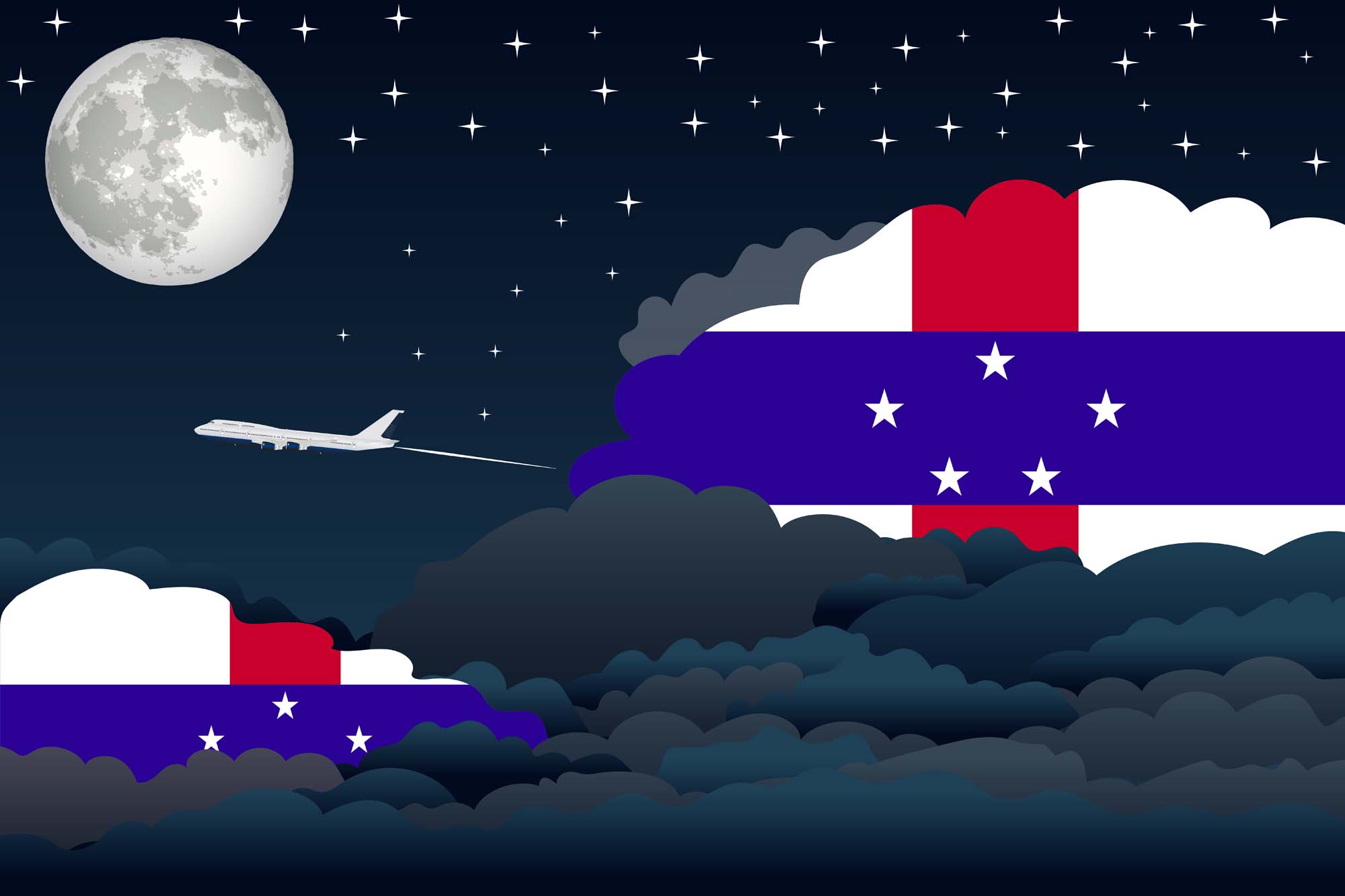Netherlands Night Clouds Blanket Throw image 2