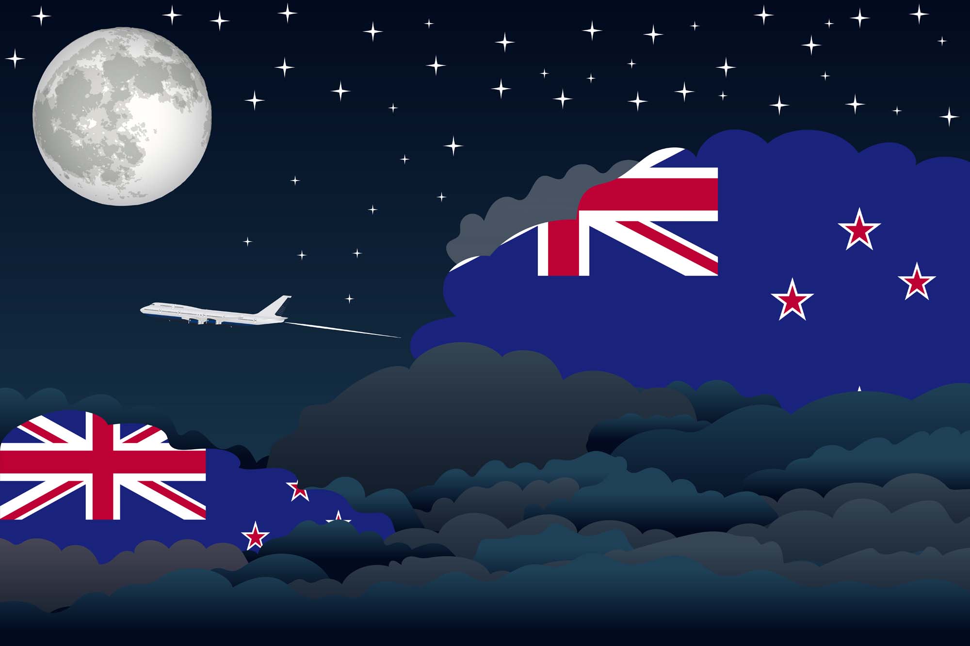 New Zealand Night Clouds Blanket Throw image 2