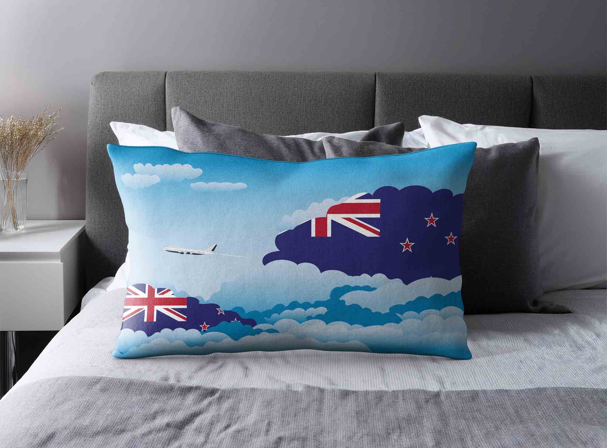New Zealand World Airplane Day Clouds Square & Rectangle Pillow Cases | Aviation Sky Travel Decorative Throw Pillow Covers image 2