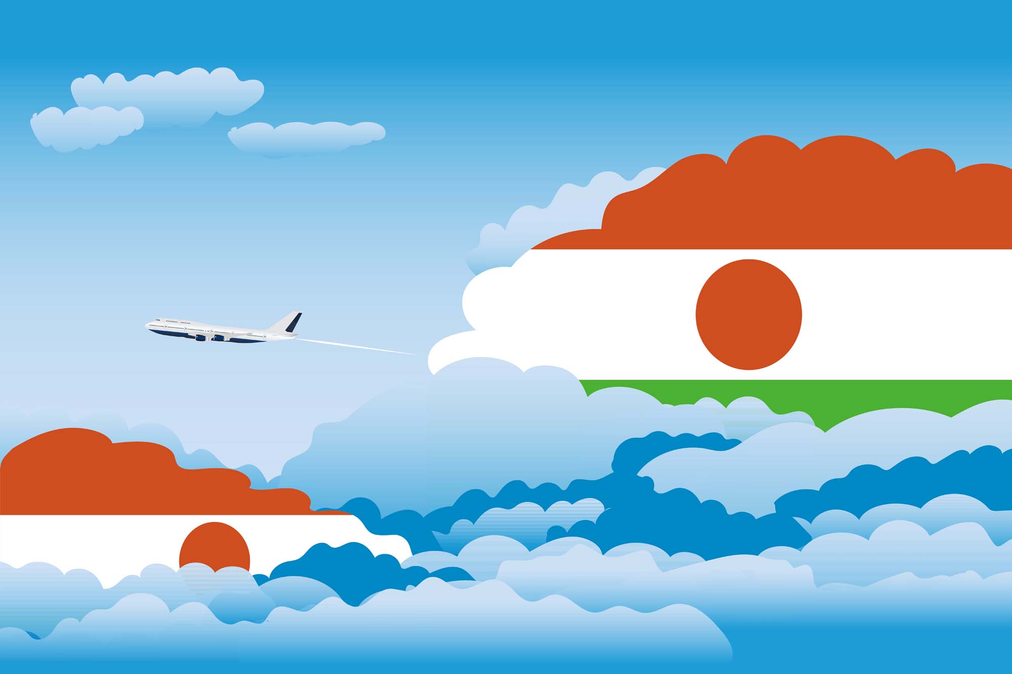 Niger Day Clouds Blanket Throw image 2