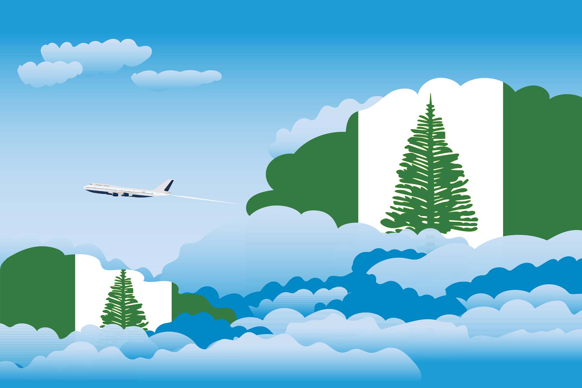 Norfolk Island Day Clouds Blanket Throw image 2