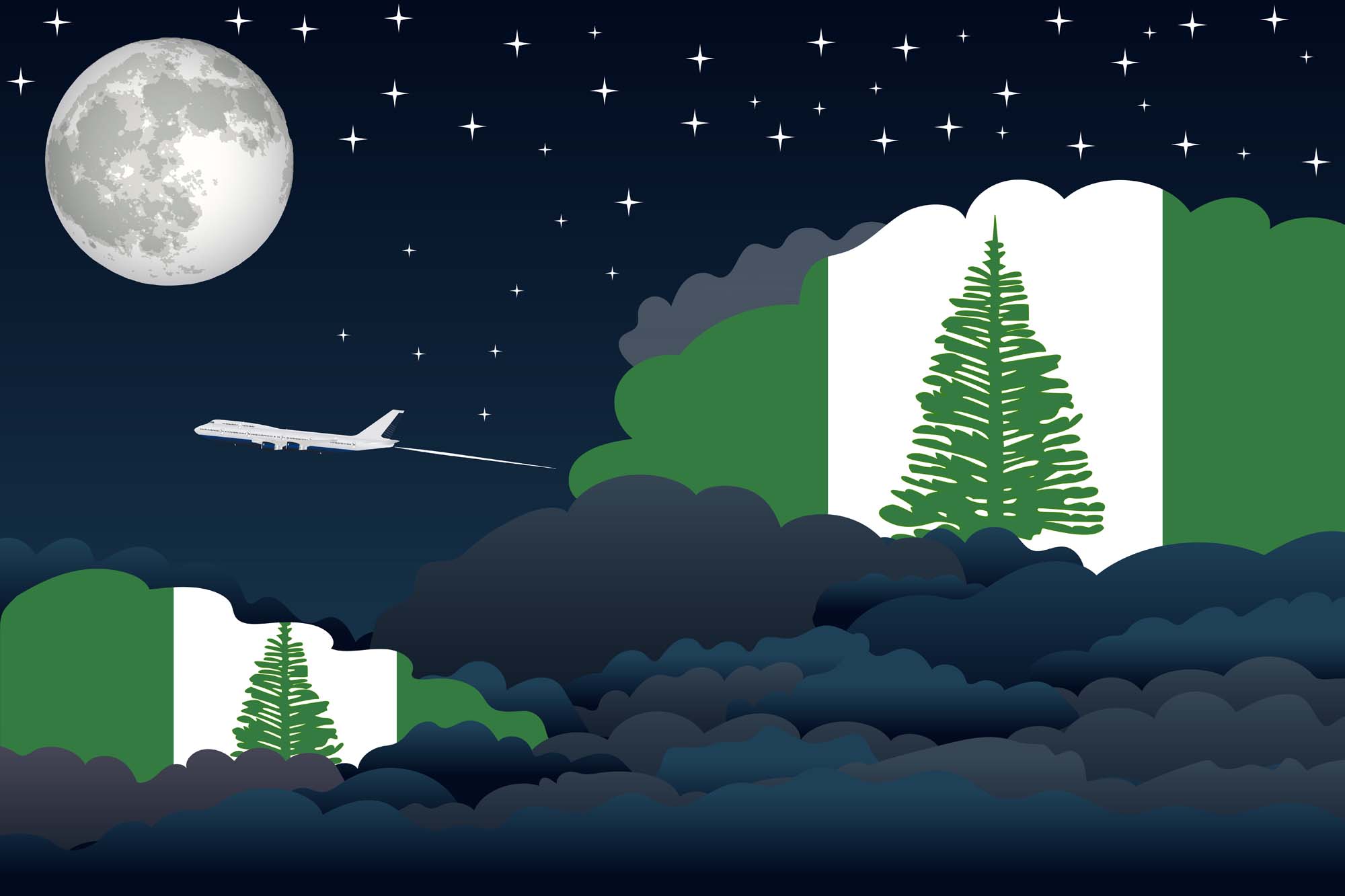 Norfolk Island Night Clouds Blanket Throw image 2