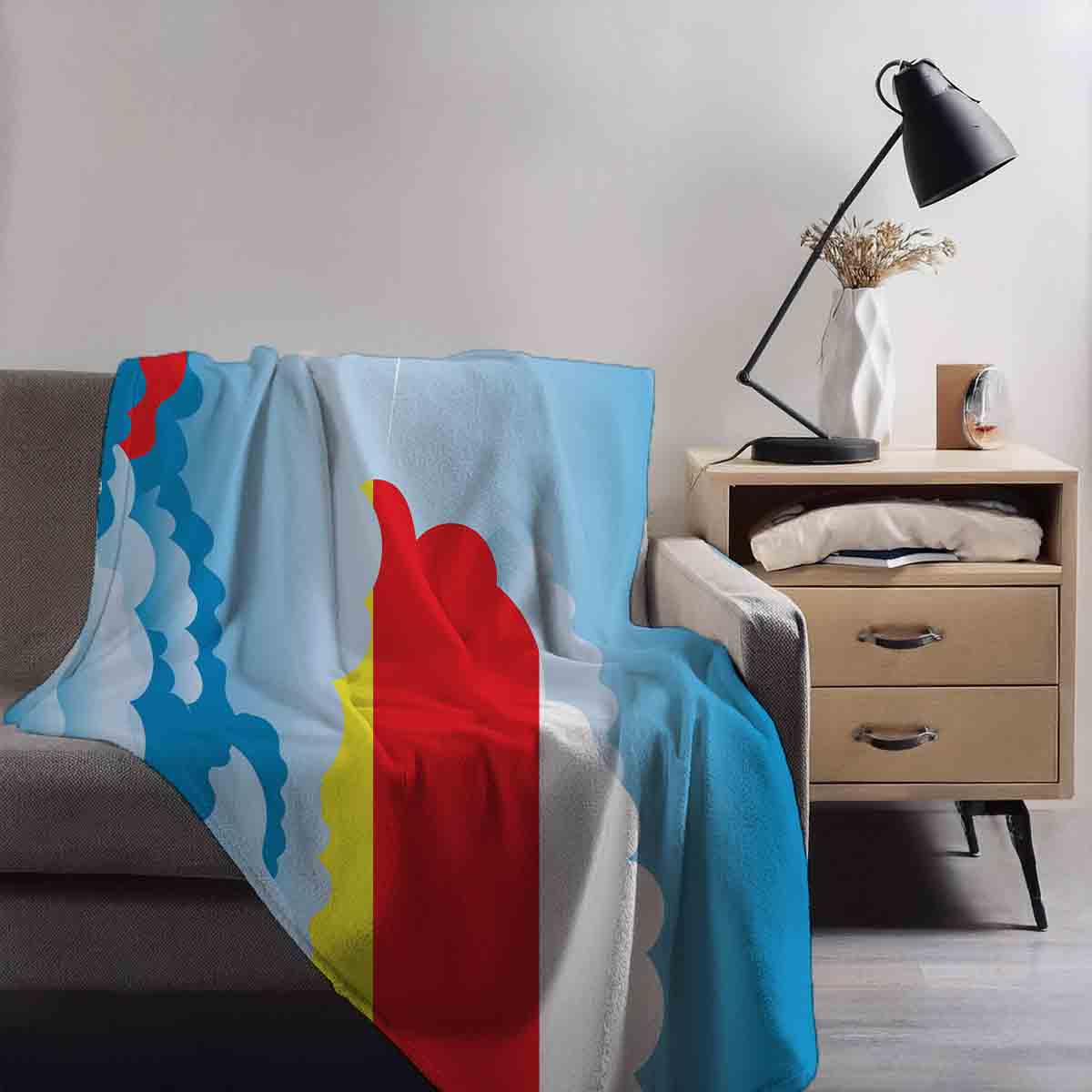 Northern Mariana Islands Day Clouds Blanket Throw