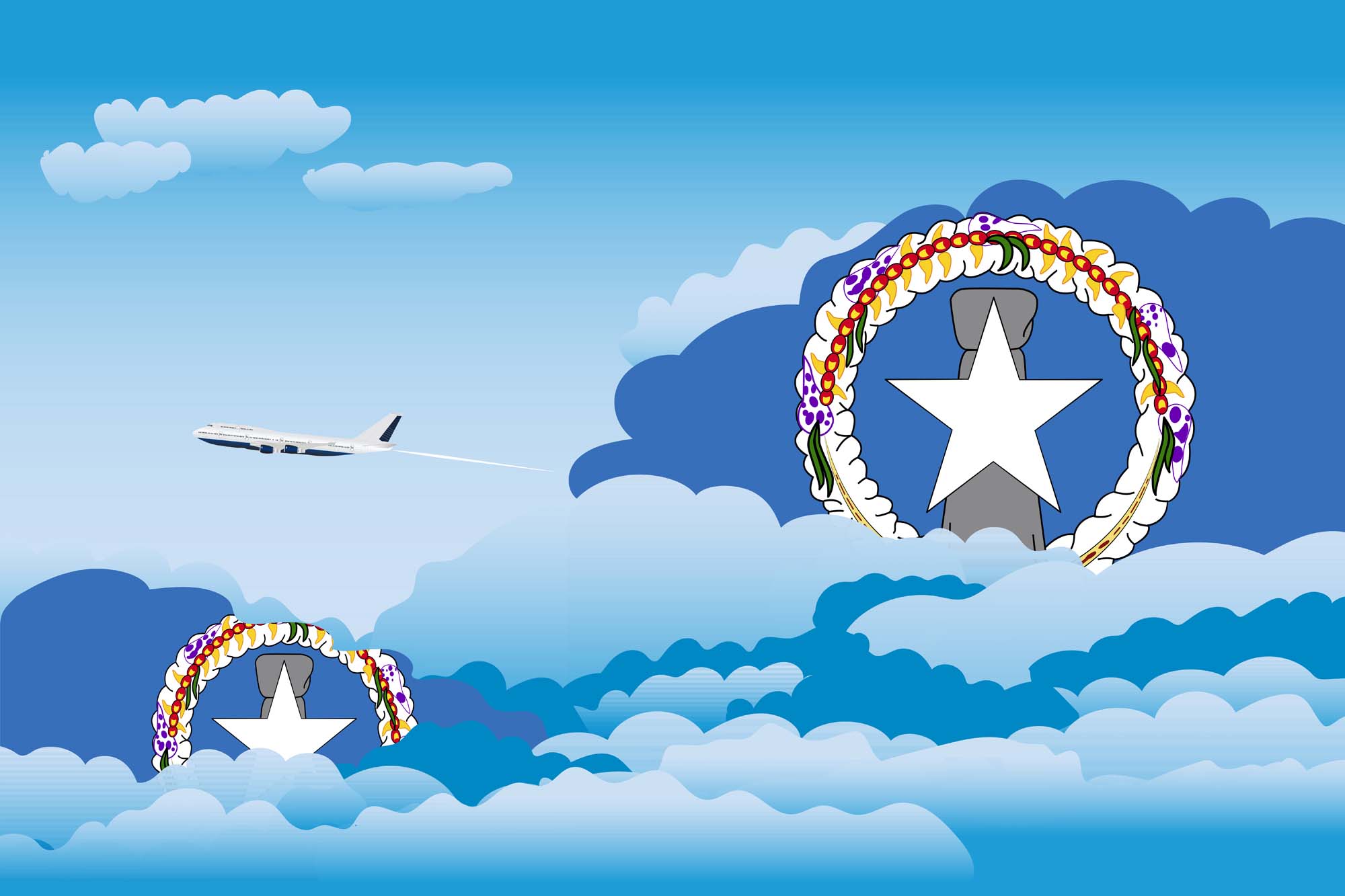 Northern Mariana Islands Day Clouds Blanket Throw image 2