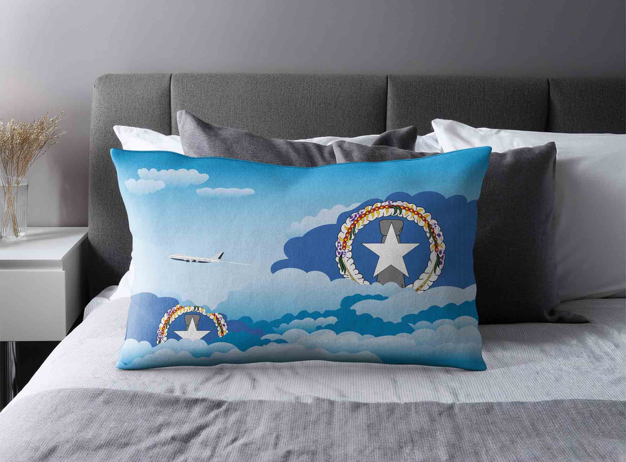 Northern Mariana Islands World Airplane Day Clouds Square & Rectangle Pillow Cases | Aviation Sky Travel Decorative Throw Pillow Covers image 2