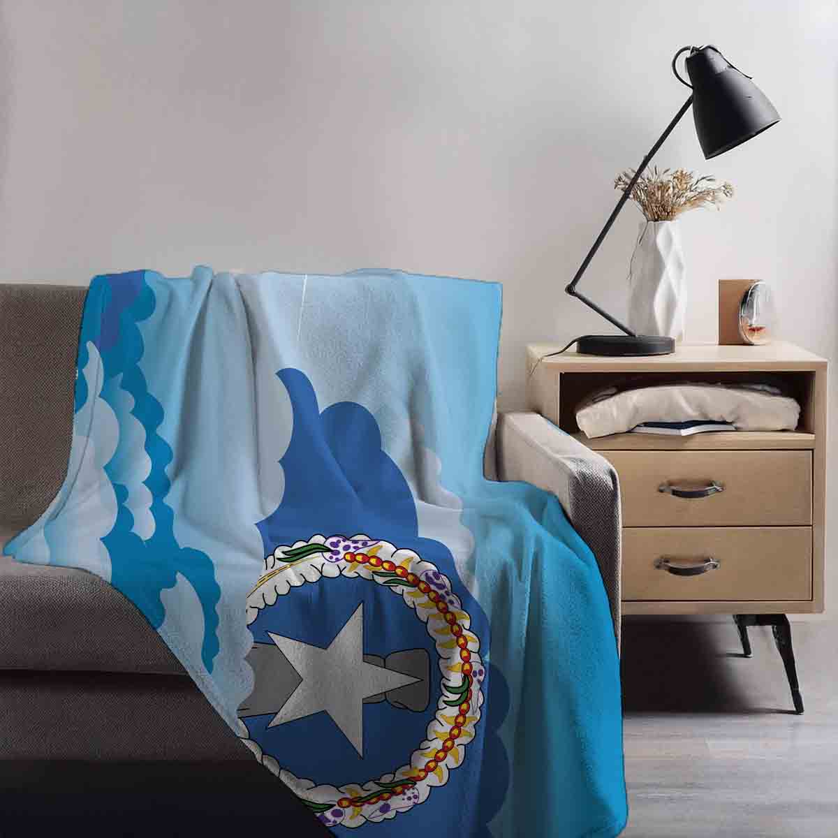 North Ossetia Day Clouds Blanket Throw