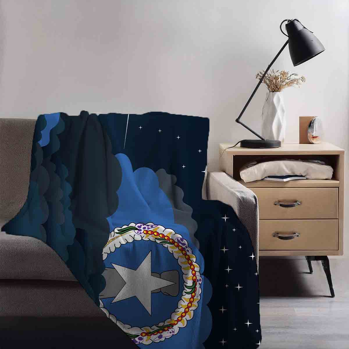 North Ossetia Night Clouds Blanket Throw