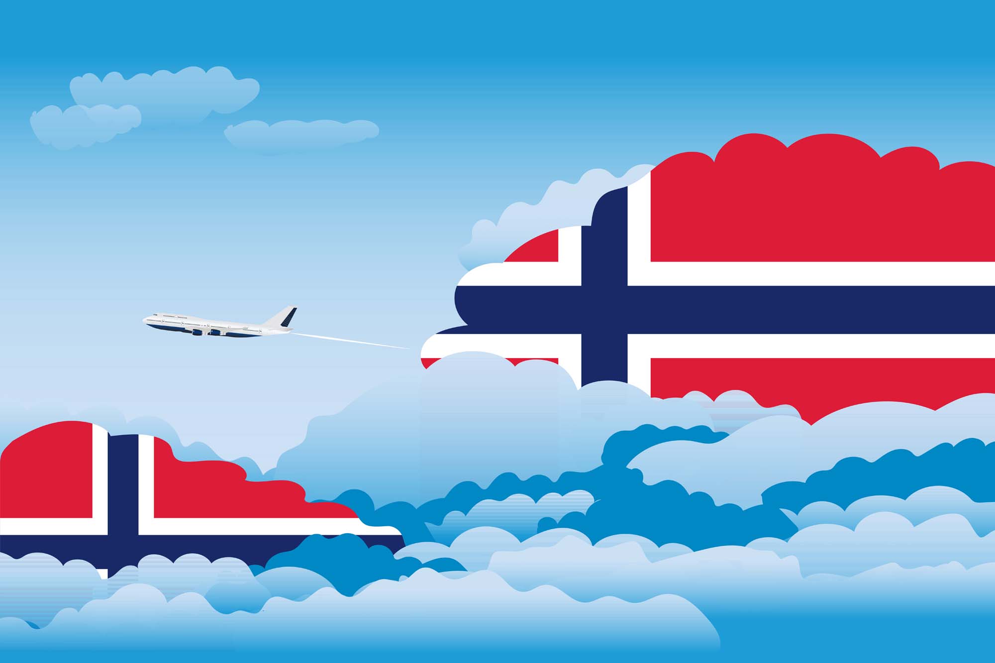Norway Day Clouds Blanket Throw image 2