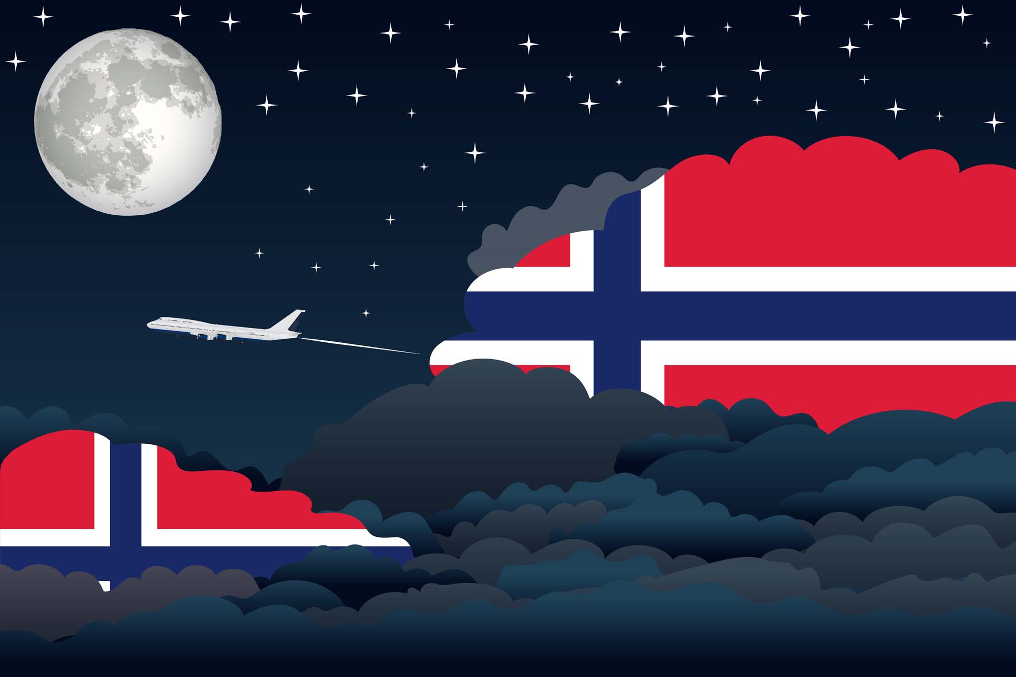 Norway Night Clouds Blanket Throw image 2