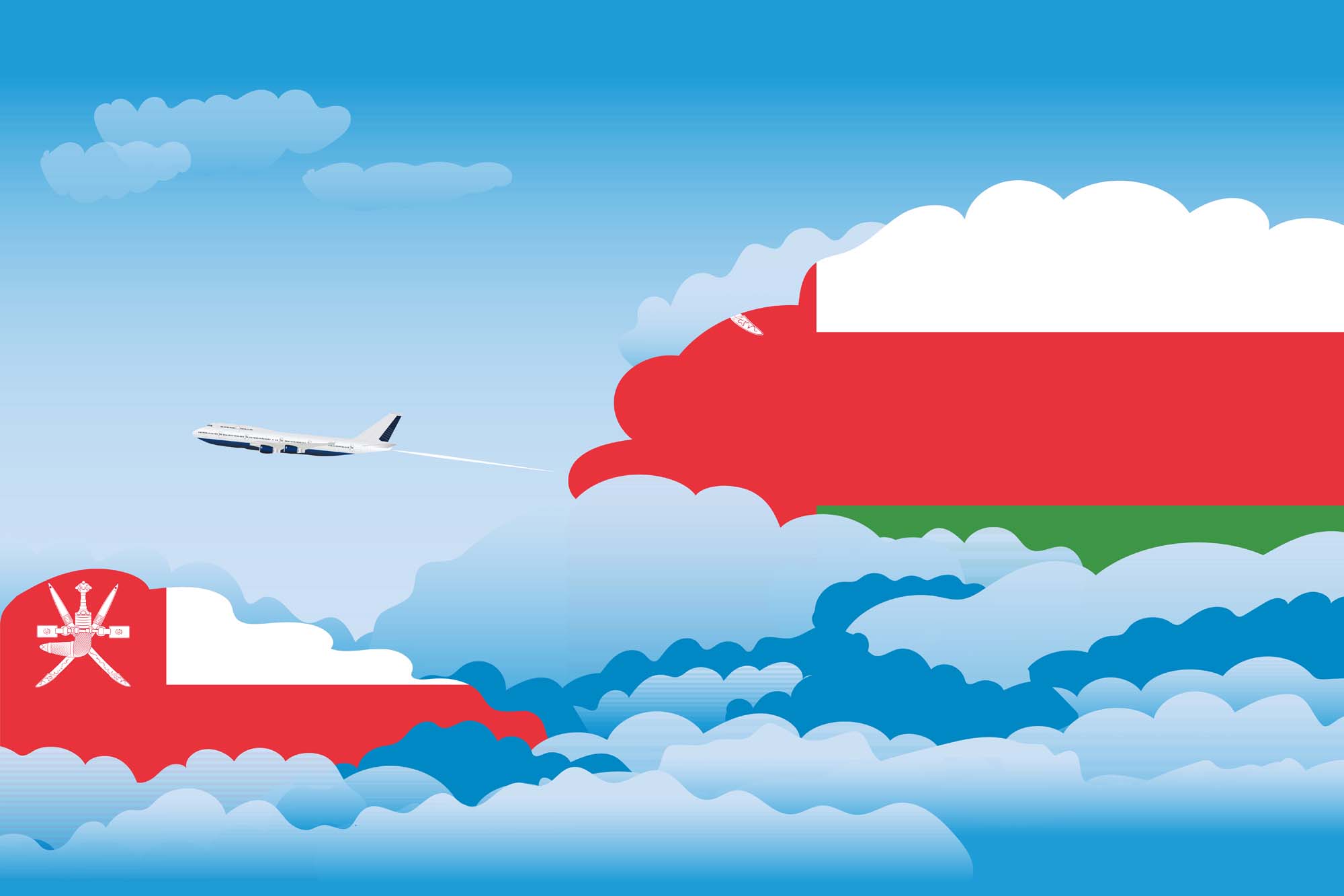 Oman Day Clouds Blanket Throw image 2
