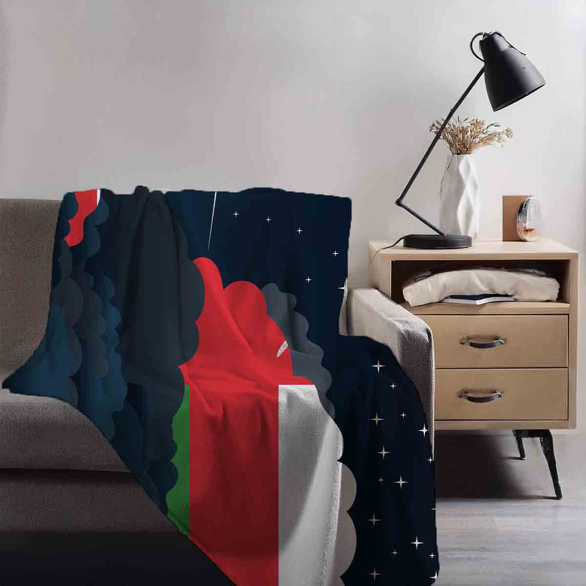 Oman Night Clouds Blanket Throw